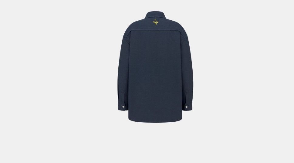 Dior o1w1db11025 513D583 Cotton Denim Overshirt in Navy Blue Size US XL / EU 56 / 4 - 2 Thumbnail
