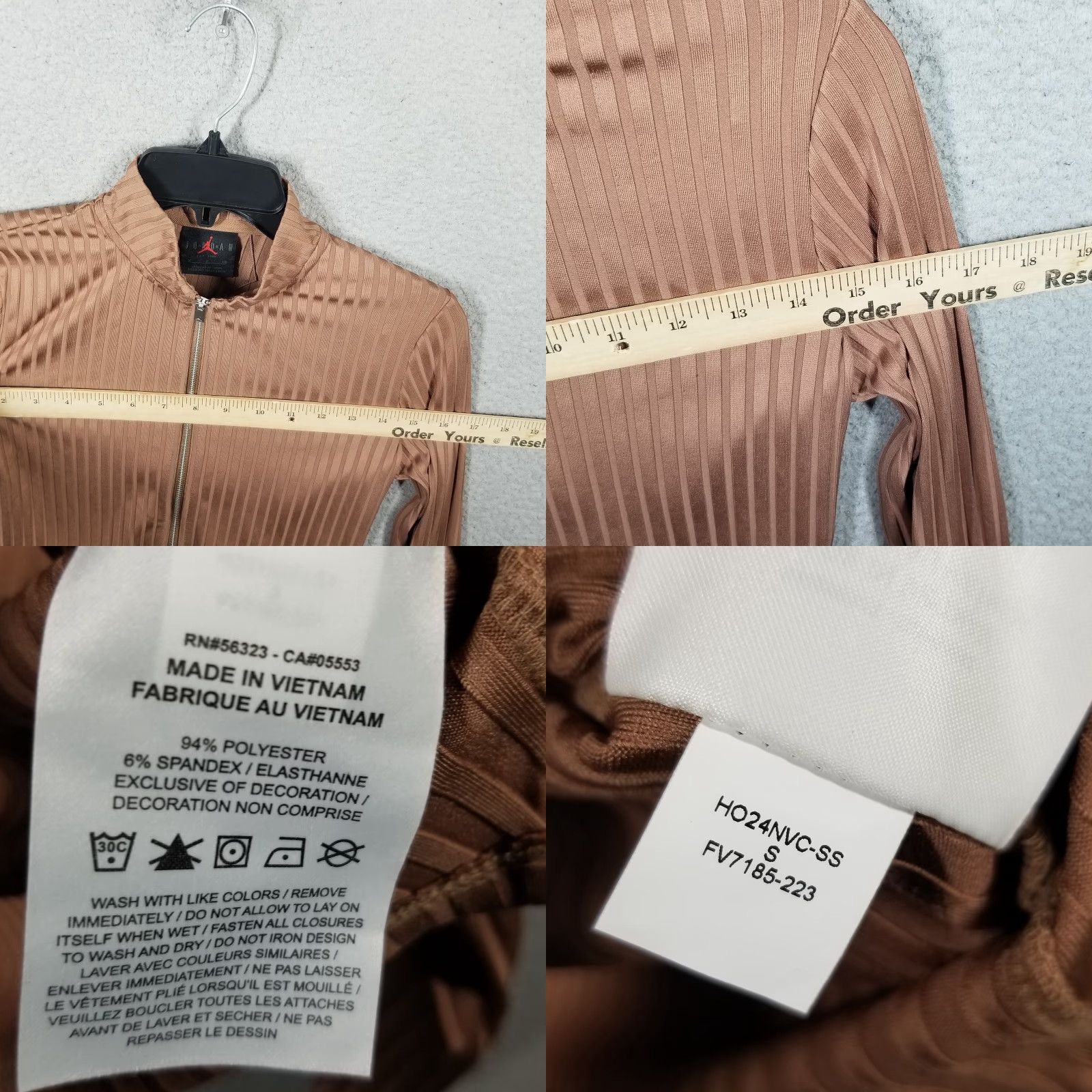 Nike Nike Jordan Jumpman Women's Long-Sleeve Cropped Top Small Brown FV7185 Size S / US 4 / IT 40 - 8 Thumbnail