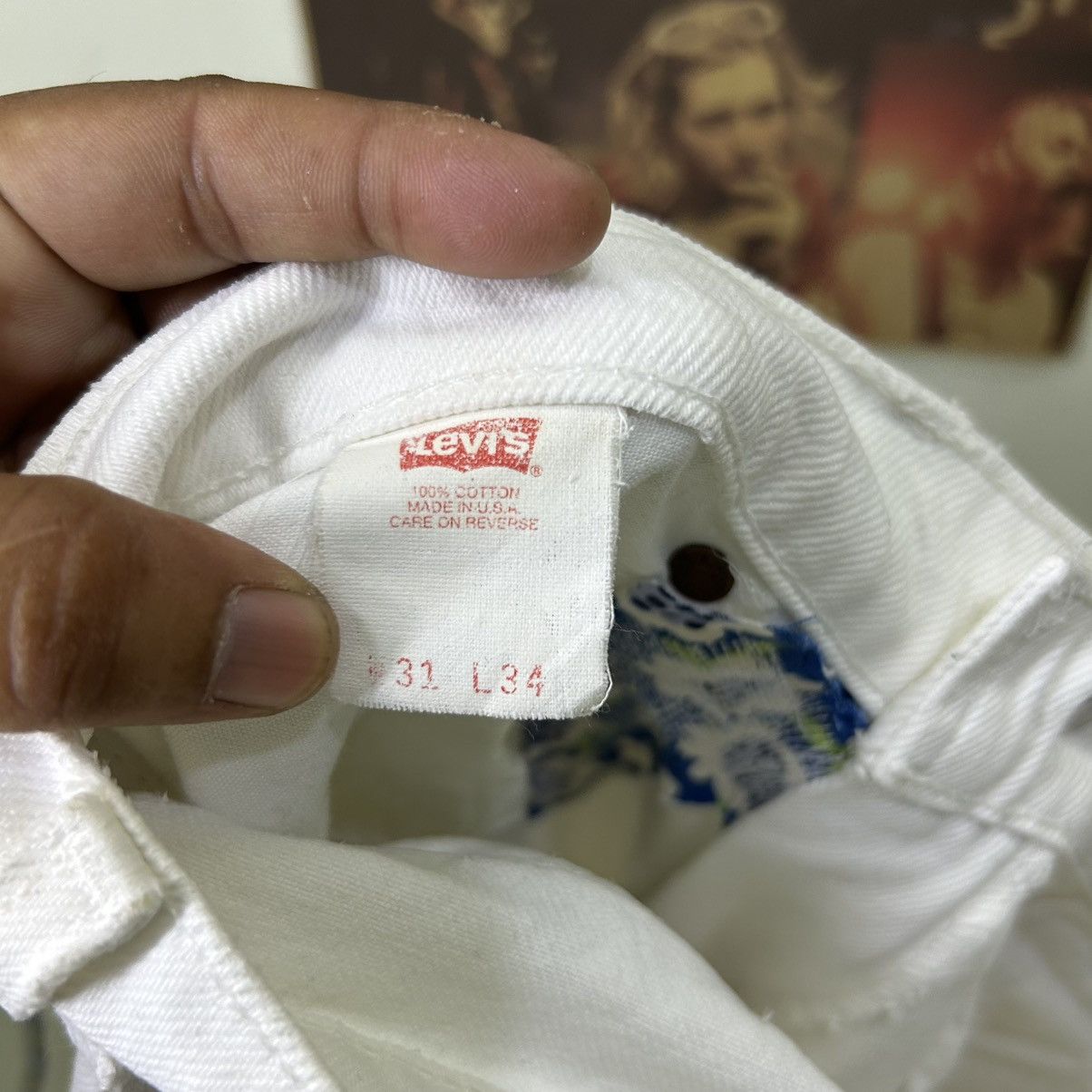 Levi's Vintage Levi’s 525 90s USA White Distressed Denim Size US 30 / EU 46 - 16 Thumbnail