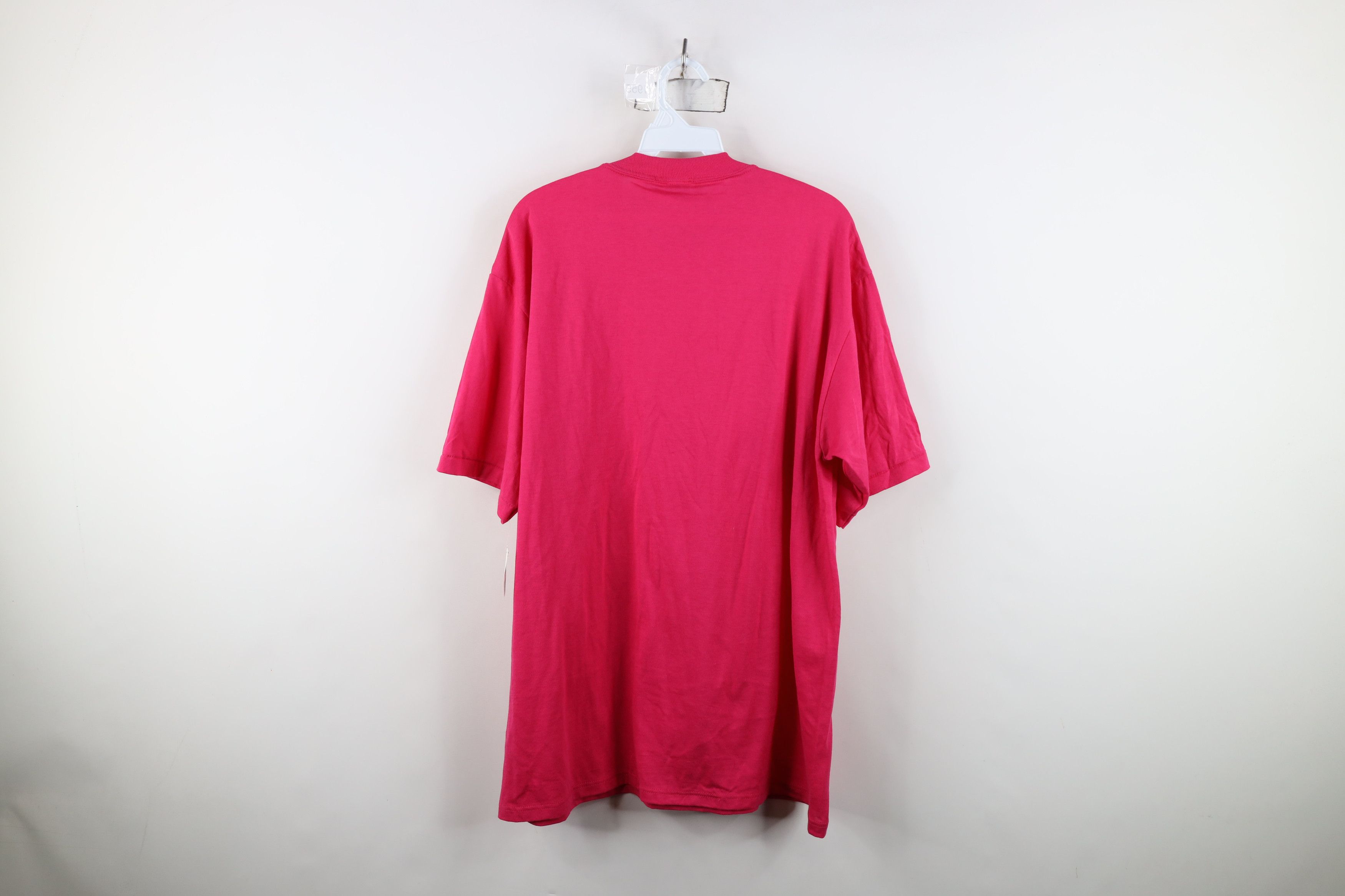 Vintage Deadstock Vintage 90s Streetwear T-Shirt Raspberry Pink USA Size XL / US 12-14 / IT 48-50 - 8 Thumbnail