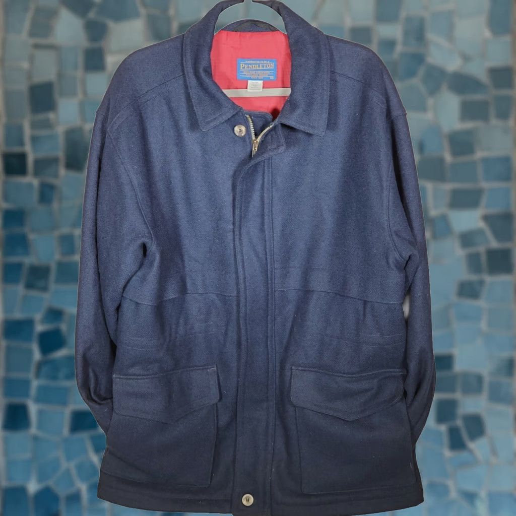 Pendleton VINTAGE Pendleton Field Jacket Navy Blue Wool Lined Insulated M Men Size US M / EU 48-50 / 2 - 1 Thumbnail