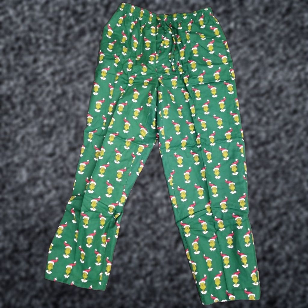 Vintage VINTAGE Dr. Seuss Christmas Pajama Pants Green Size L Mens Cotton Blend Size US 33 - 1 Thumbnail