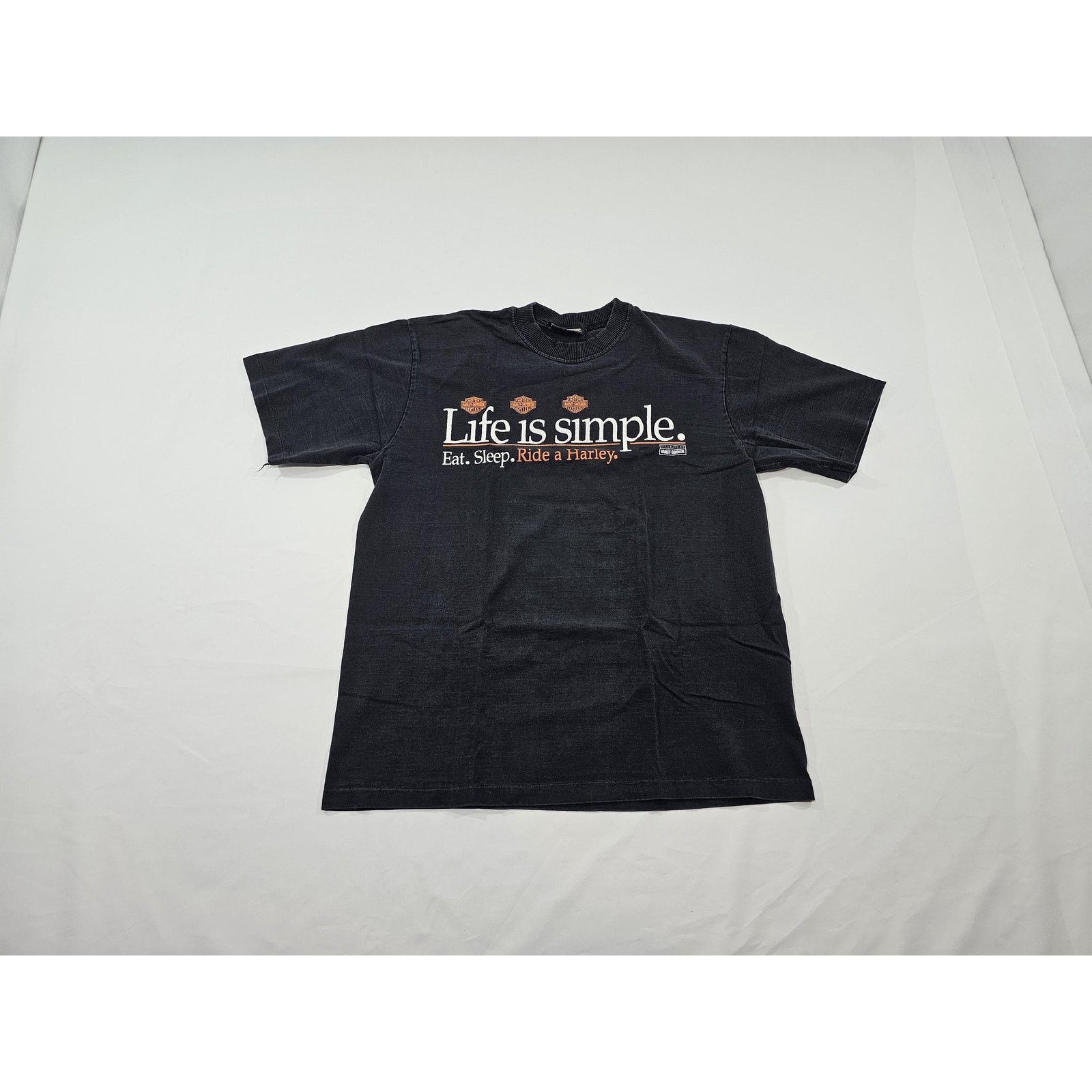 Harley Davidson 90s Harley Davidson Life Is Simple Black T-shirt Sz L Size US L / EU 52-54 / 3 - 1 Thumbnail