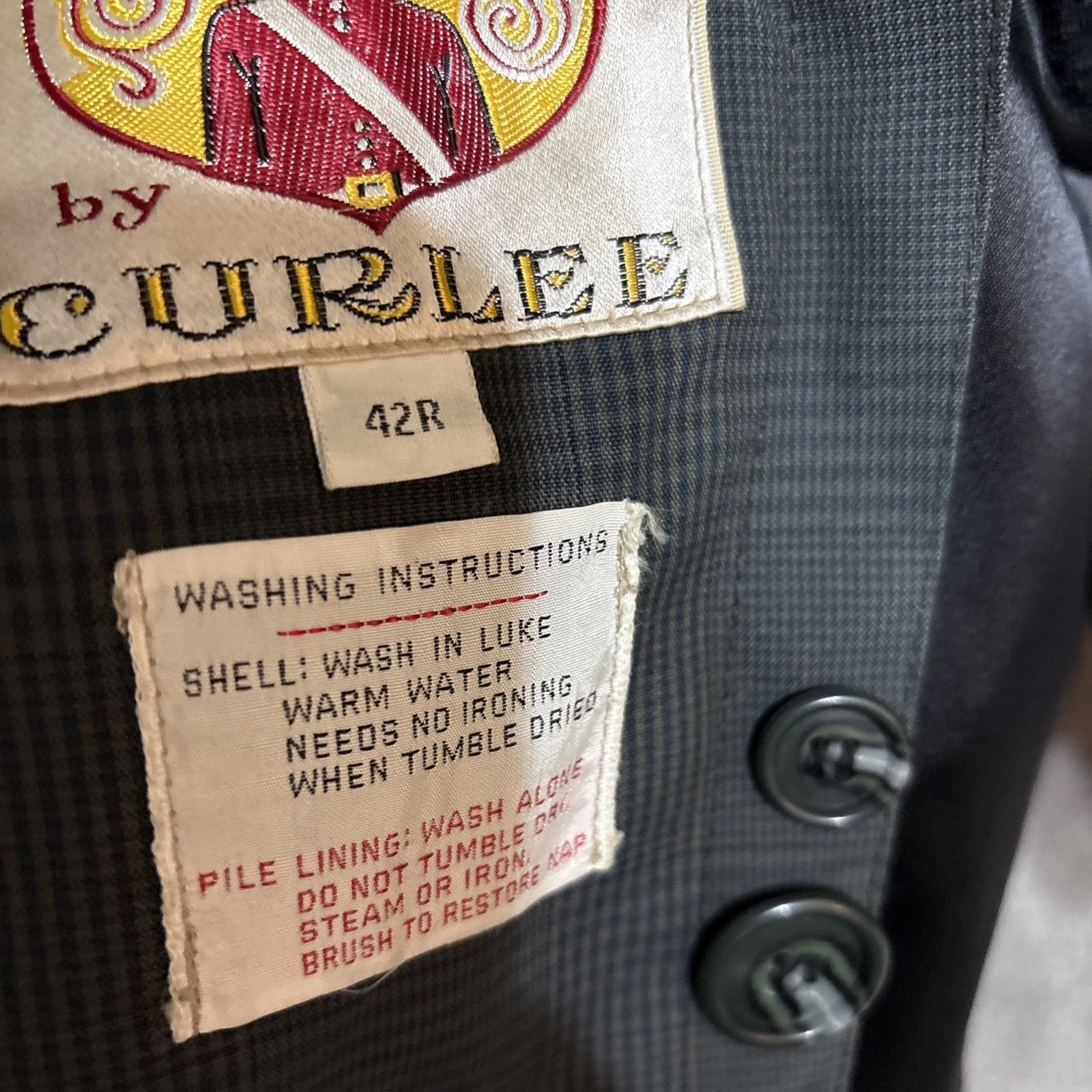 Other Vtg Brigadier Curlee 42R Blue Black Overcoat Alpaca Liner Size US XL / EU 56 / 4 - 5 Thumbnail