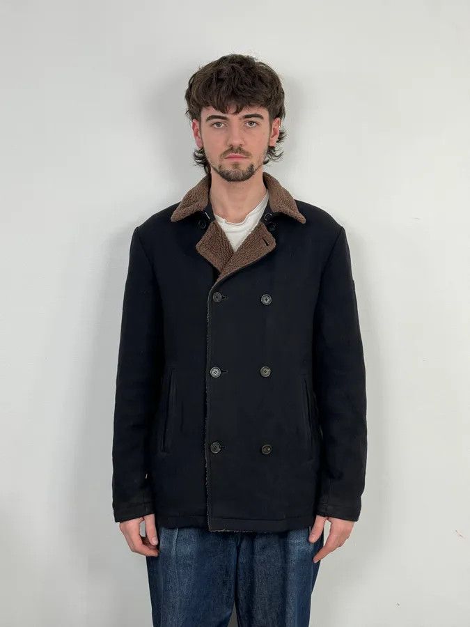 Armani 2000s Armani Navy Wool Peacoat Jacket Size US M / EU 48-50 / 2 - 1 Thumbnail
