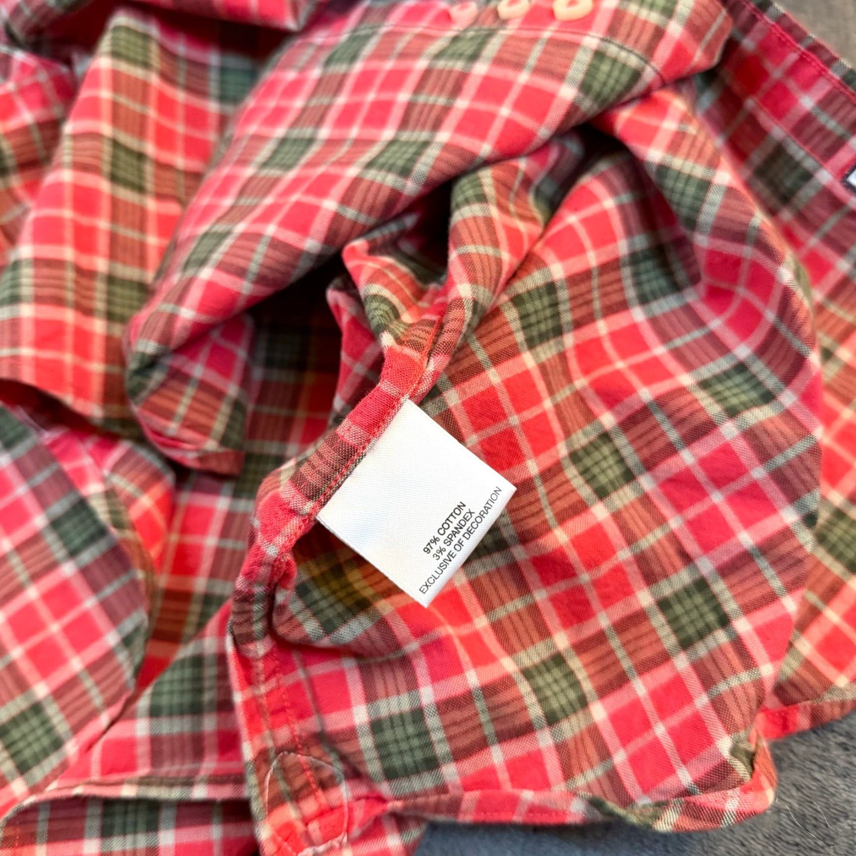 Cremieux Cremieux Shirt Mens XL Slim Fit Stretch Oxford Plaid Button-Down Red Multicolor University Preppy Casual Business Size US XL / EU 56 / 4 - 6 Thumbnail