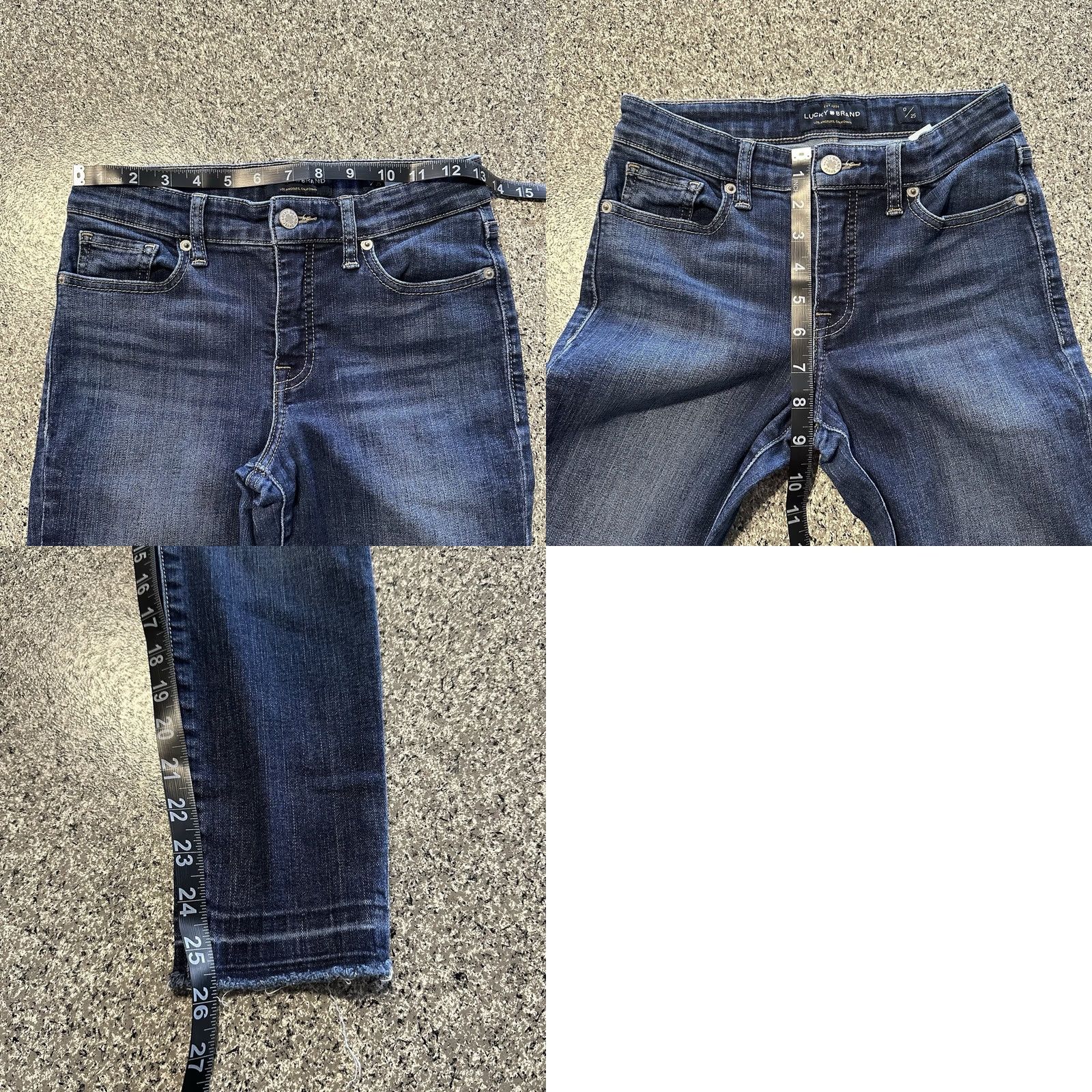 Lucky Brand Lucky Brand Jeans Womens 0 25x26 Ava Skinny Mid Rise Raw Hem Stretch Denim Ankle Jeans Blue Regular 5-Pocket Style 26 Inseam 25 Waist XS? Size 42" / US 20 - 8 Thumbnail