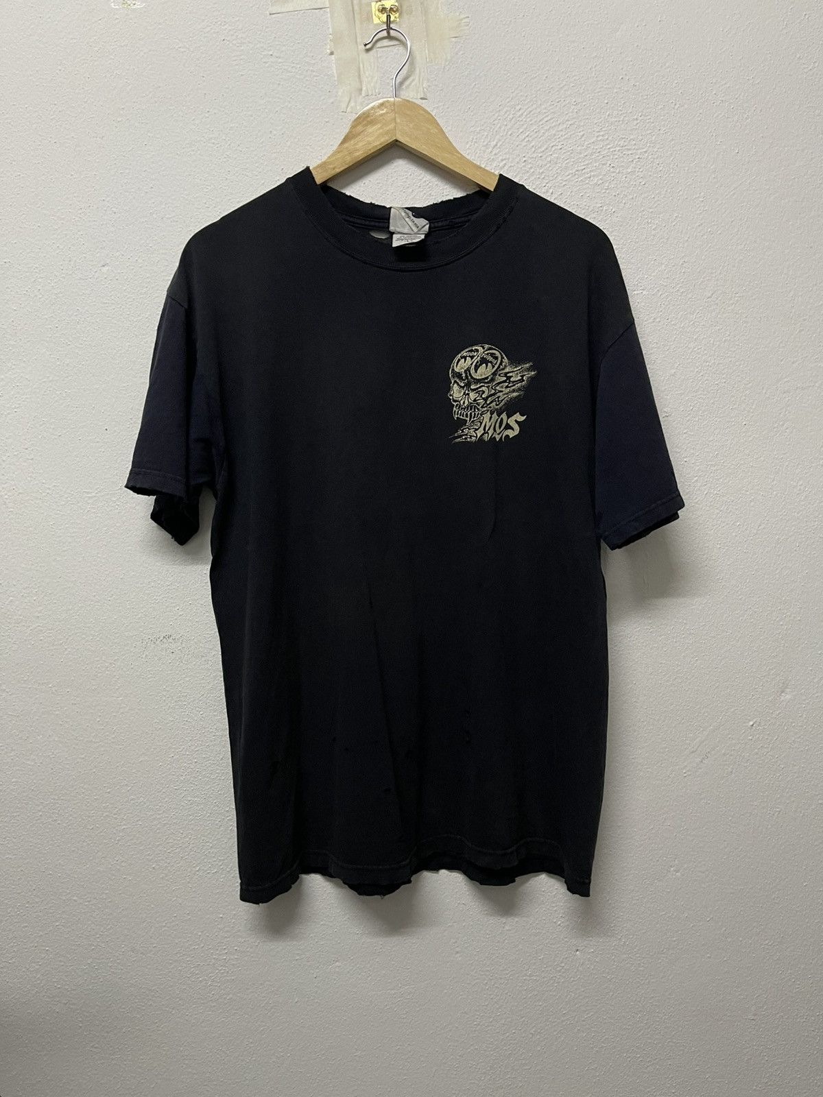 Other VINTAGE MOON EYES “WILDMAN” SKULL CROSS DISTRESSED SHIRT Size US L / EU 52-54 / 3 - 2 Thumbnail