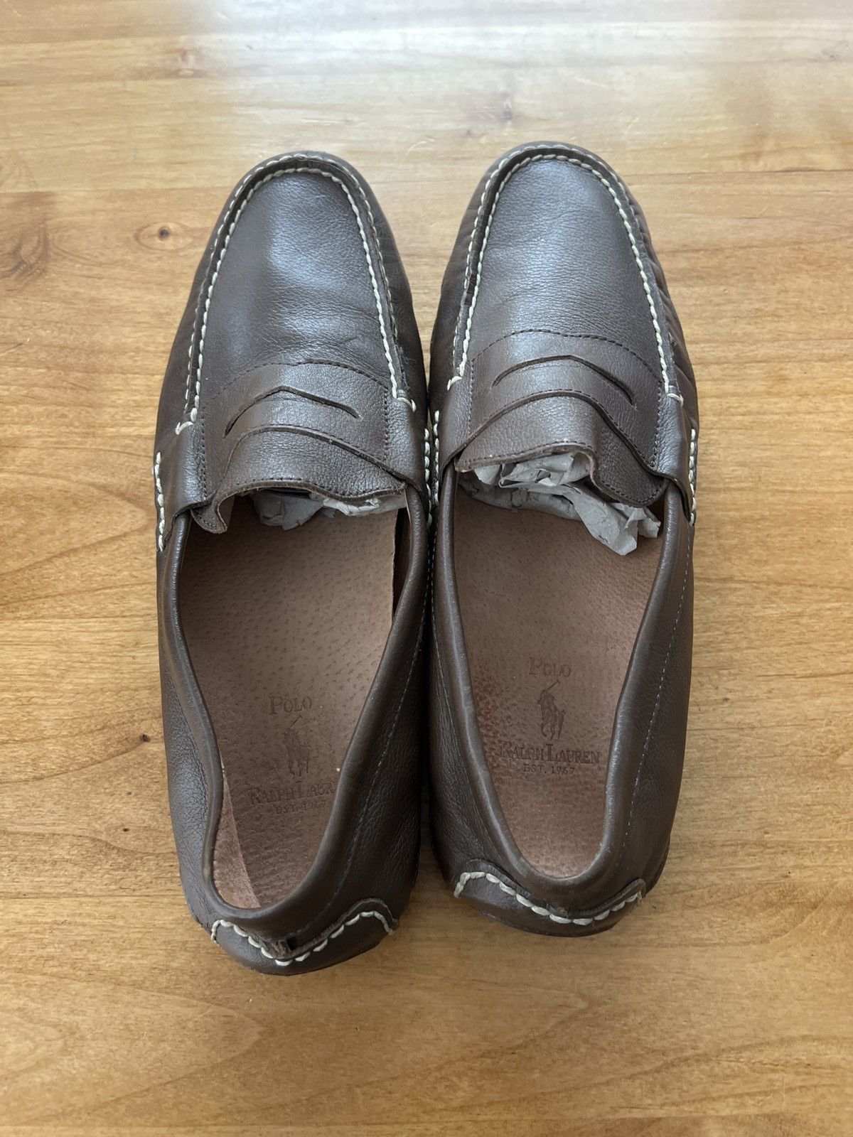 Polo Ralph Lauren × Ralph Lauren Polo Ralph Lauren Arkley Penny Brown Leather Driving Loafer Size US 10 / EU 43 - 8 Thumbnail