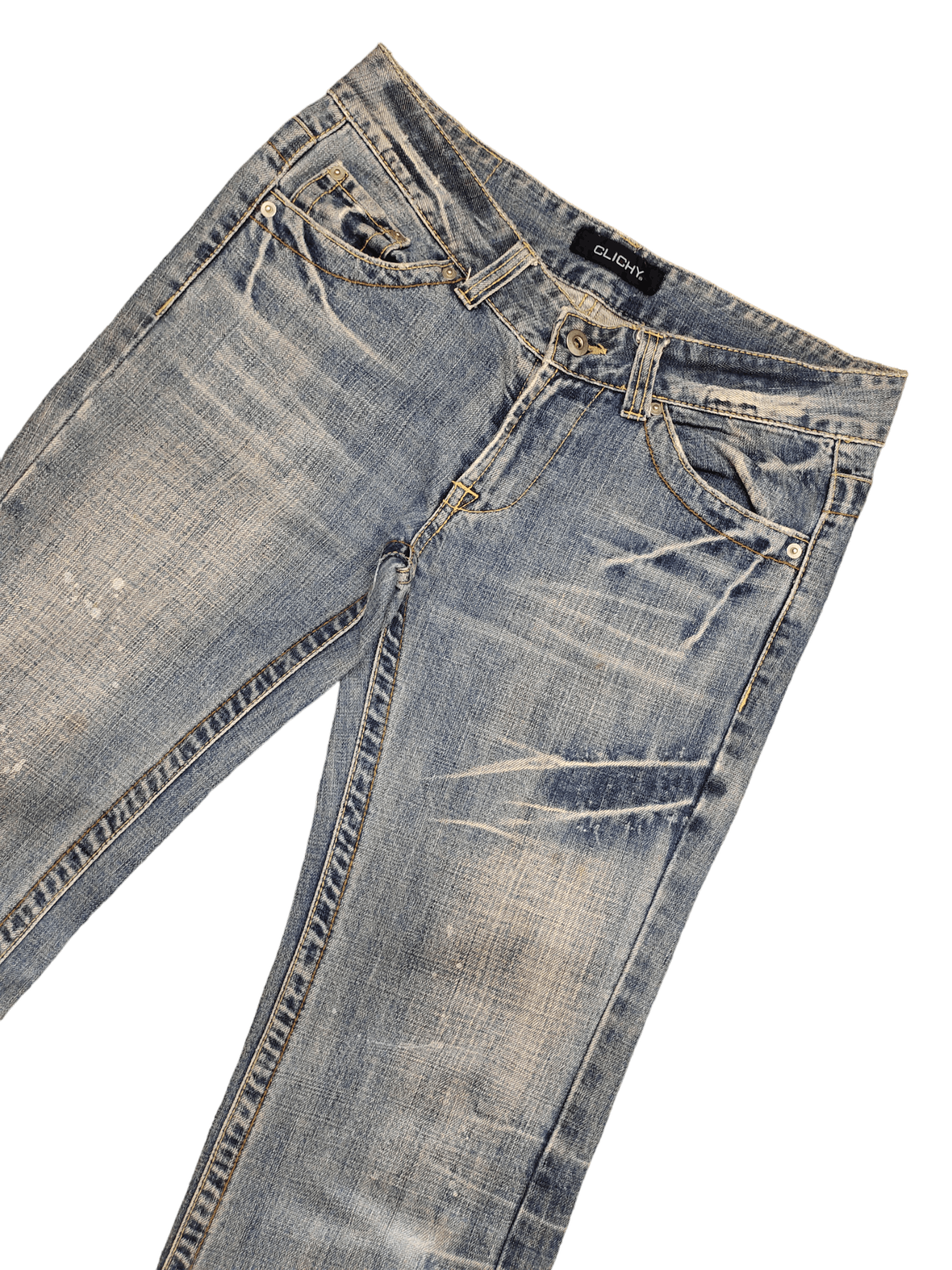 If Six Was Nine Flare Jeans Clichy Release Hem Faded Low Rise Boot Cut Size US 31 - 4 Thumbnail