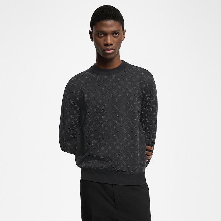 Louis Vuitton Monogram Embellished Wool Evening Crewneck Size US L / EU 52-54 / 3 - 3 Thumbnail