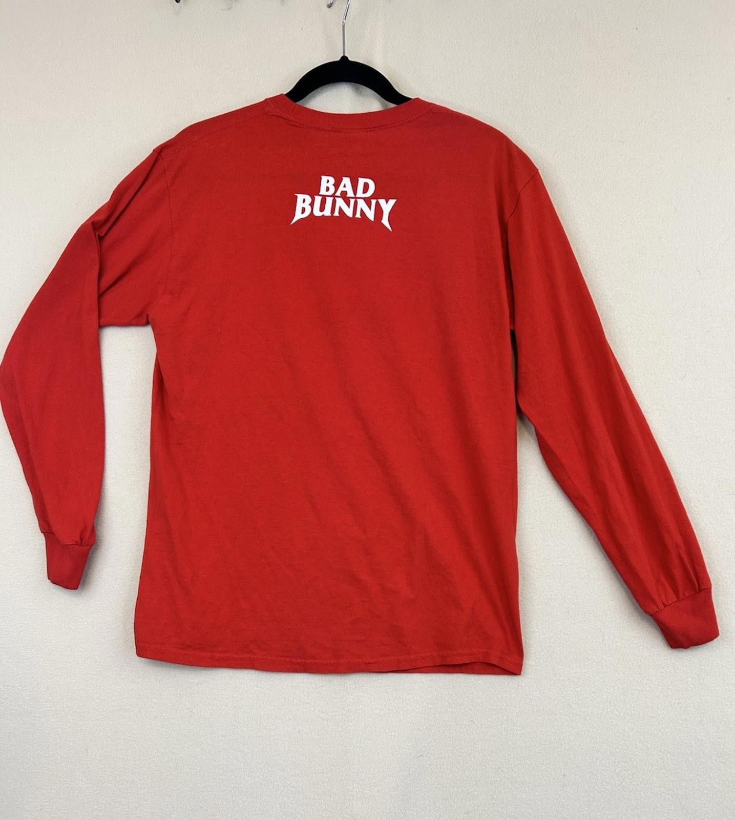 Gildan Bad Bunny Pop Cartoon Long-Sleeve Hot Topic T-Shirt Sz Med Size US M / EU 48-50 / 2 - 3 Thumbnail