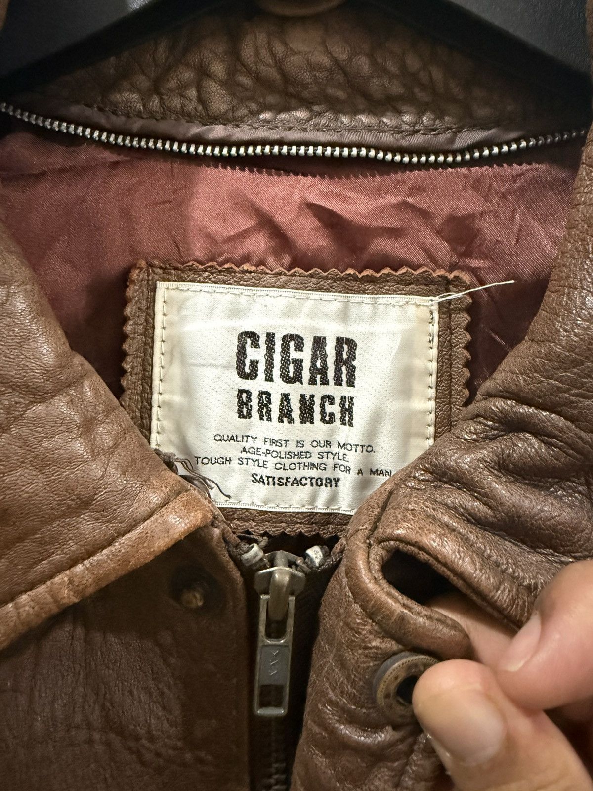 Vintage VTG Cigar Branch Aviator Leather Jacket Size US L / EU 52-54 / 3 - 5 Thumbnail