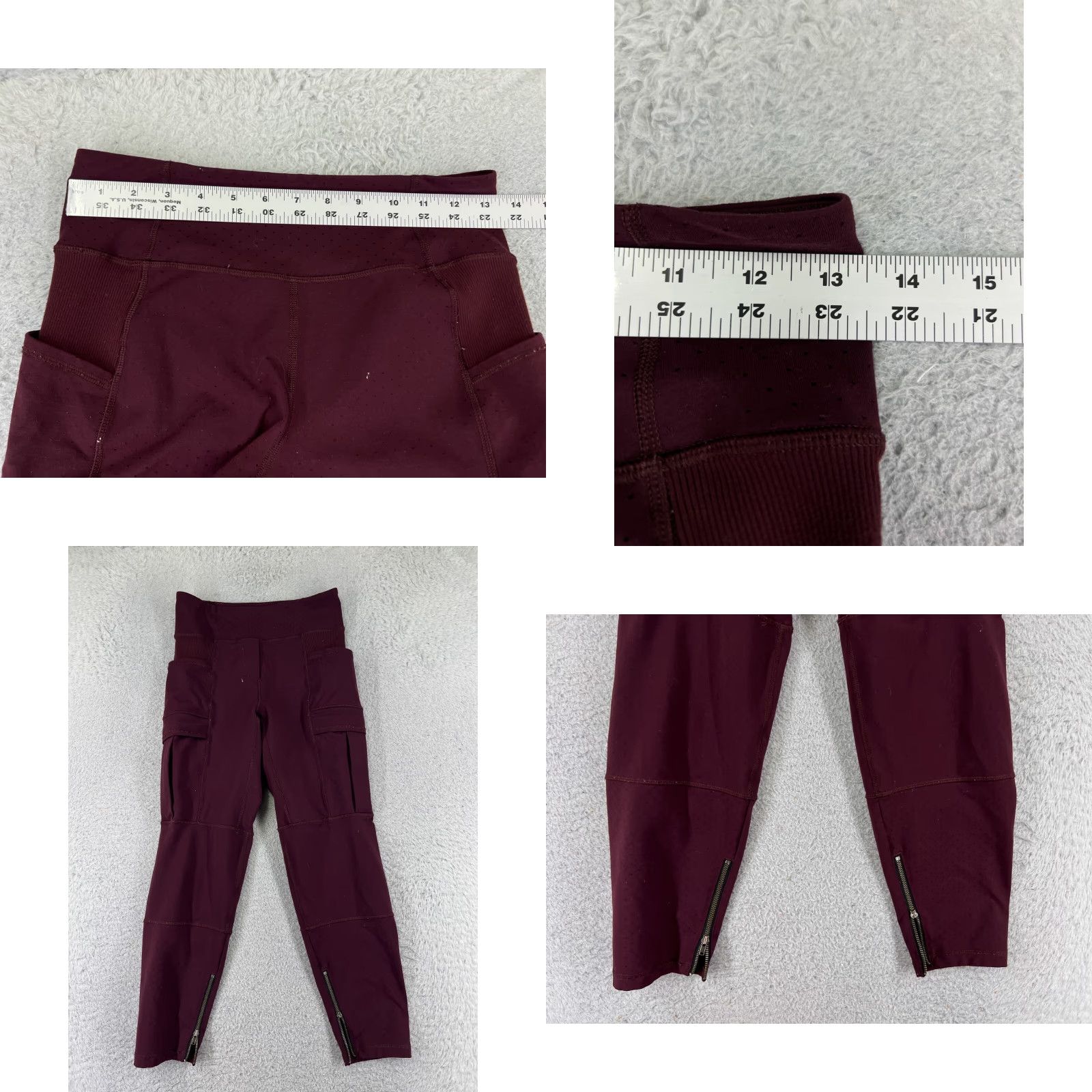 Lululemon Lululemon Pants Womens 4 Red Trail Tight Cargo Pockets Ankle Zip Size 27" / US 4 / IT 40 - 8 Thumbnail