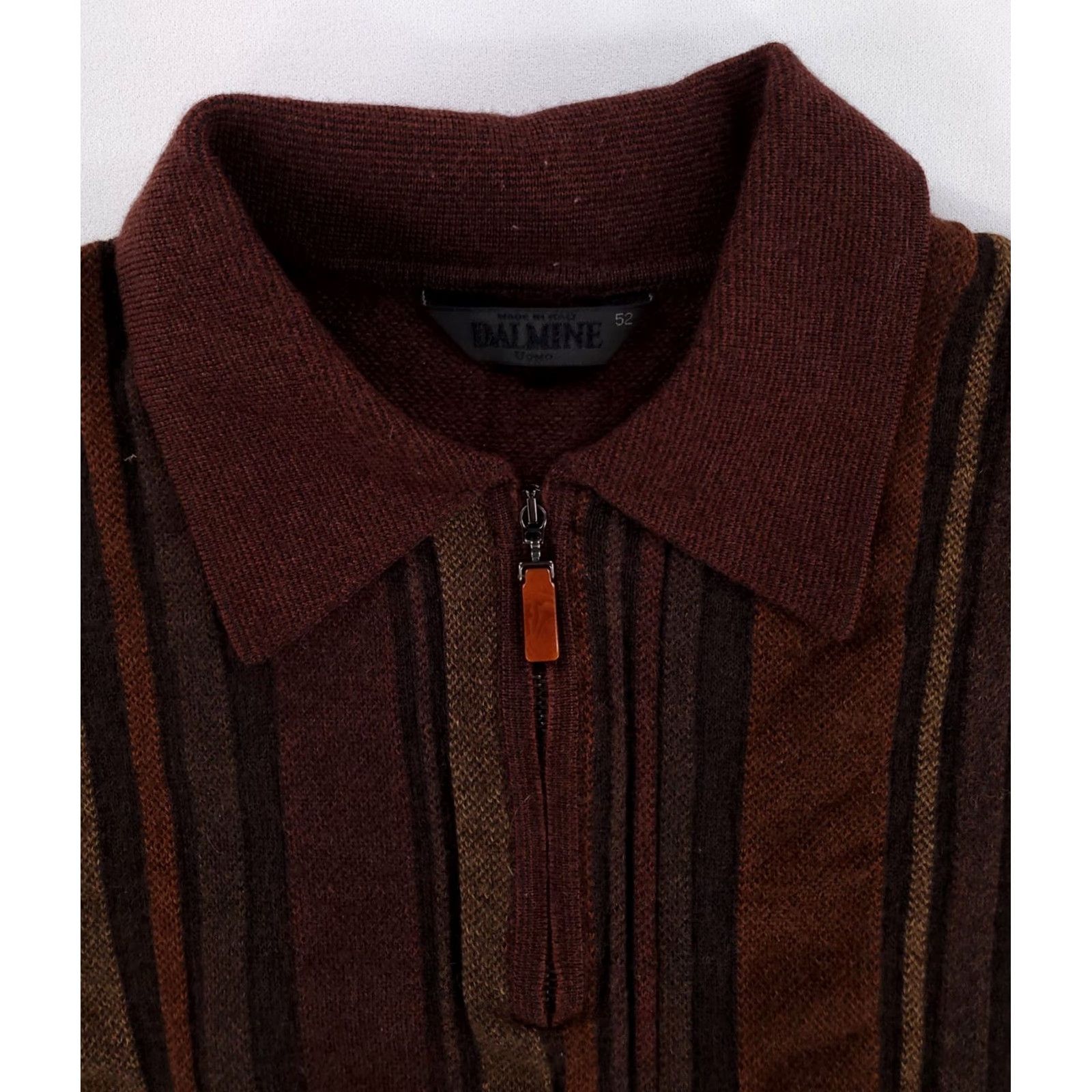 Vintage Dalmine 1/4 Zip Wool Sweater Long Sleeve Made Italy Mens L Red Brown Orange 52 Wool Pullover Size US L / EU 52-54 / 3 - 2 Thumbnail