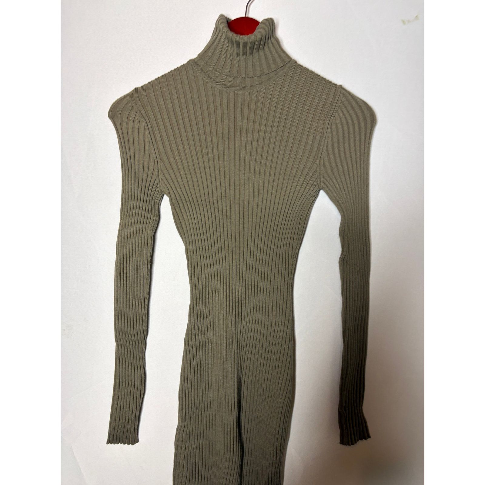 Wolford Wolford Green Merino Wool Blend Ribbed Turtleneck Dress XS Size XS / US 0-2 / IT 36-38 - 7 Thumbnail