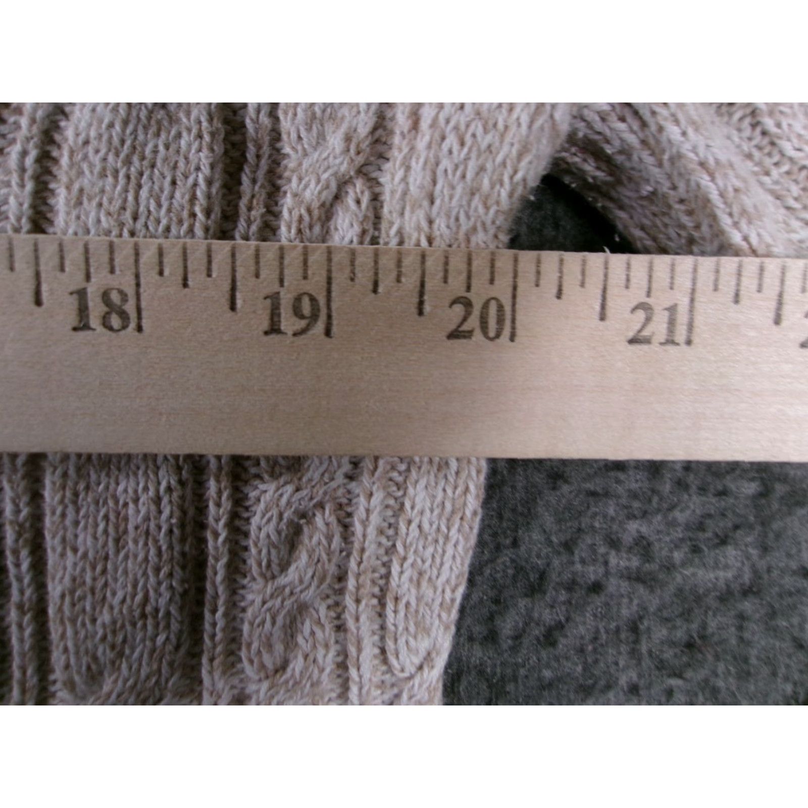 Croft & Barrow Croft Barrow Cable Knit Sweater Womens M V-Neck Beige Classic Casual Cozy Pullover Raglan Sleeve Long Sleeve Cotton Size M / US 6-8 / IT 42-44 - 3 Thumbnail
