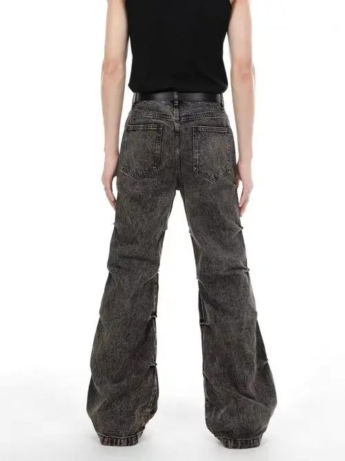 Japanese Brand × Jean Vintage washed distressed micro-flared high-waisted jeans Size US 32 / EU 48 - 2 Thumbnail