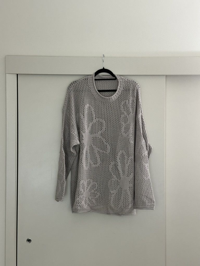 HARE HARE Japan Floral Mesh Knit Sweater [OS] Size US L / EU 52-54 / 3 - 1 Thumbnail