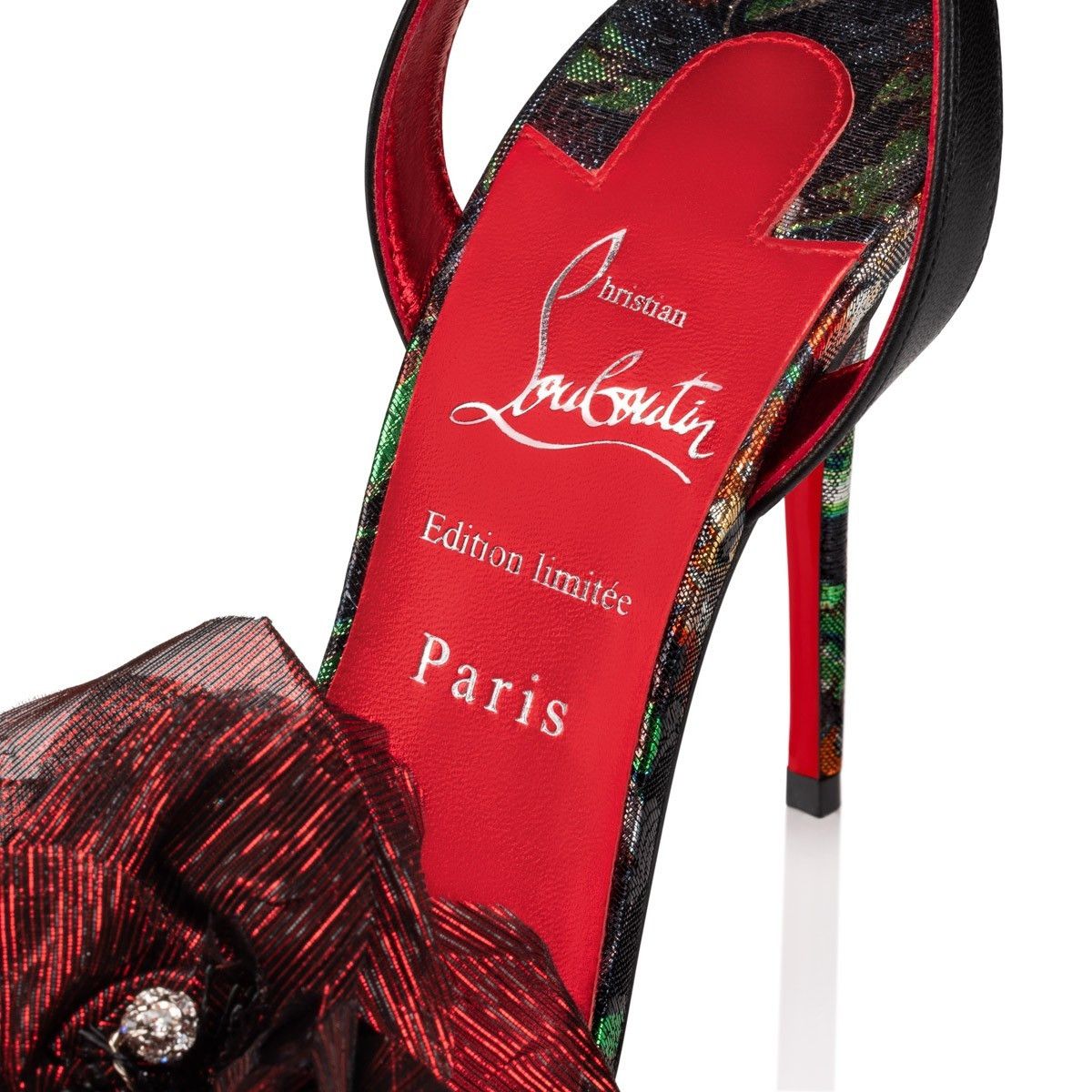 Christian Louboutin o1s1wg110924 Flora Queen Heeled in Black Size US 5 / IT 35 - 5 Thumbnail