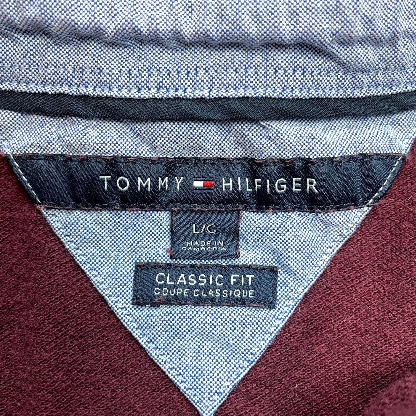 Tommy Hilfiger Tommy Hilfiger Polo Shirt Mens L Dark Red Classic Fit Knit Cotton Short Sleeve Button Collared Logo Shirt Casual Rugby Golf Modern 90s? Size US L / EU 52-54 / 3 - 2 Thumbnail