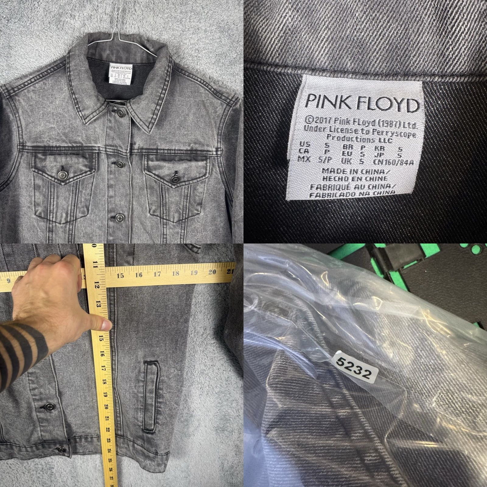 Vintage Pink Floyd Denim Jacket Mens S US Tour 1987 73 The Dark Side of the Moon Grunge Size US S / EU 44-46 / 1 - 8 Thumbnail