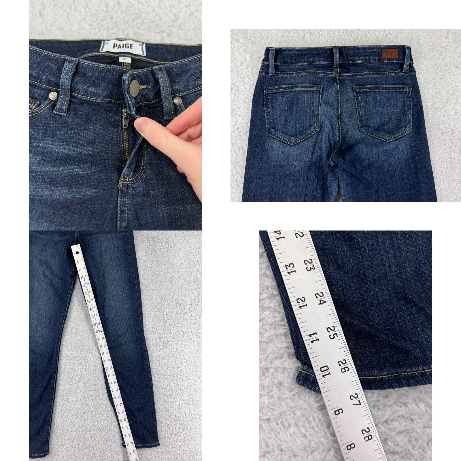 Paige Paige Jeans Womens 26 Blue Denim Jeans Mid Rise 27 Inseam Slim Stretch 5-Pocket Design Classic American Womens Jeans Size 26" / US 2 / IT 38 - 8 Thumbnail