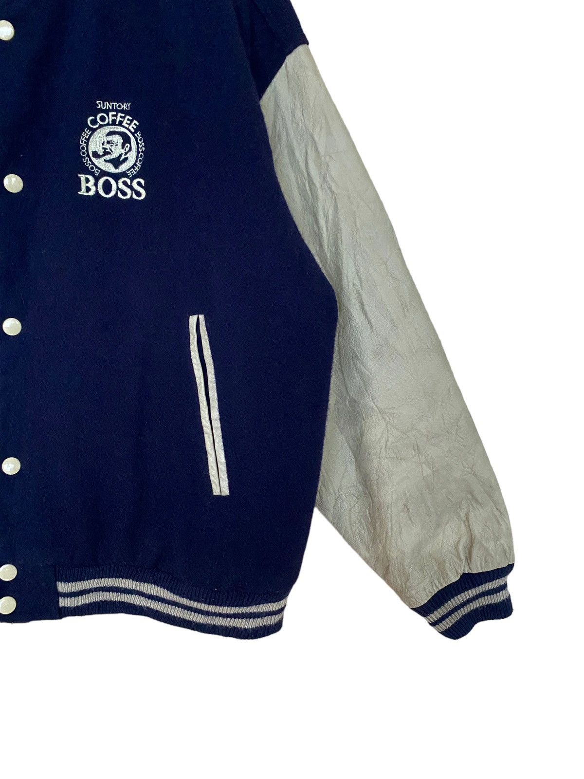 Japanese Brand Vintage Brand Suntory Coffee Wool Leather Varsity 1990s Size US L / EU 52-54 / 3 - 5 Thumbnail
