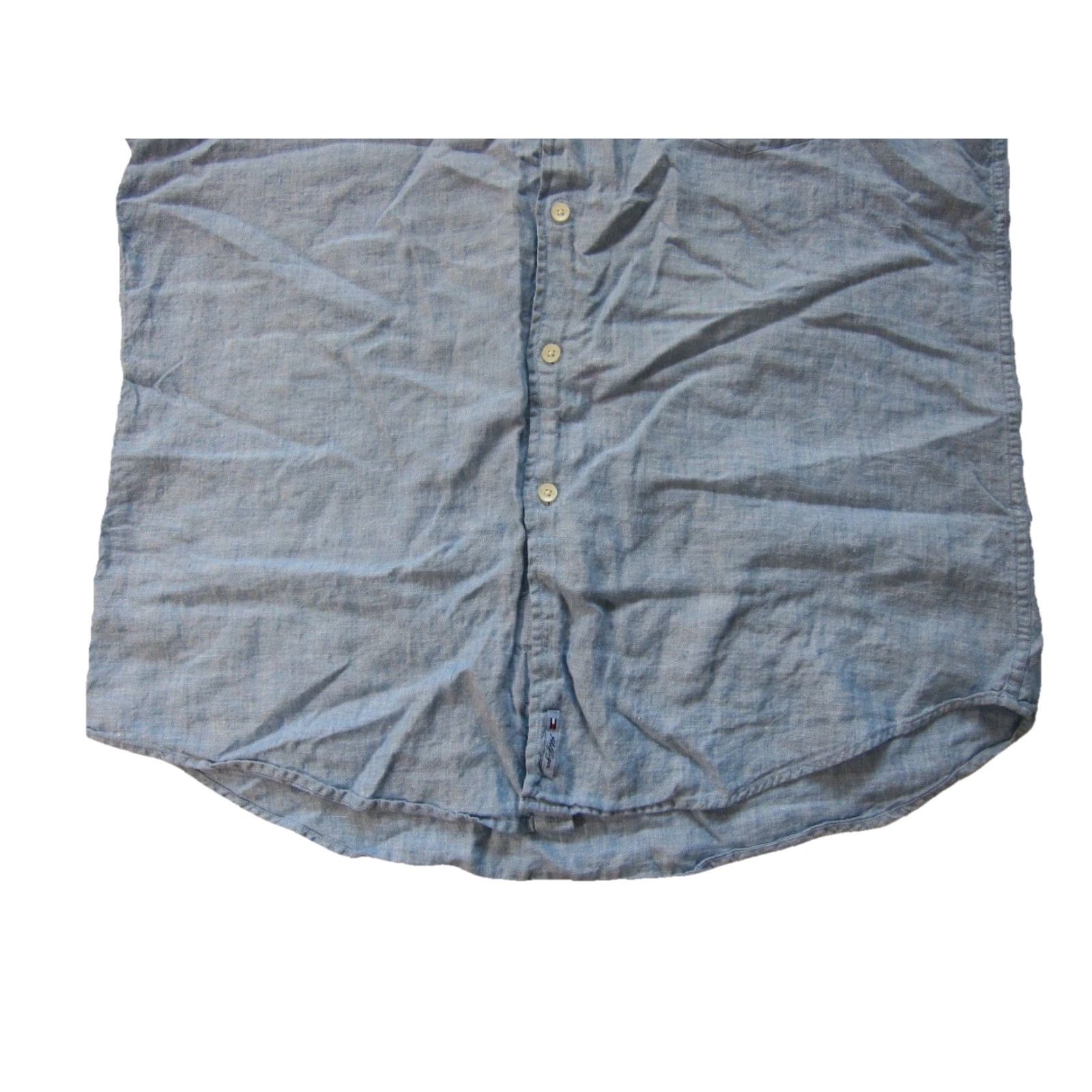 Tommy Hilfiger Tommy Hilfiger Shirt Men Large 100% Linen Chambray Blue Button Down Short Sleeve L Size US L / EU 52-54 / 3 - 8 Thumbnail
