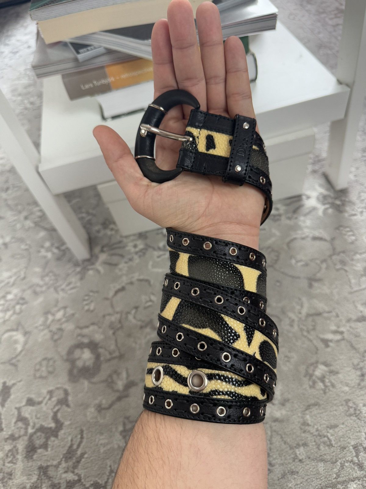 Dior × John Galliano Vintage S/S 2007 Christian dior by John Galliano leather belt Size ONE SIZE - 2 Thumbnail