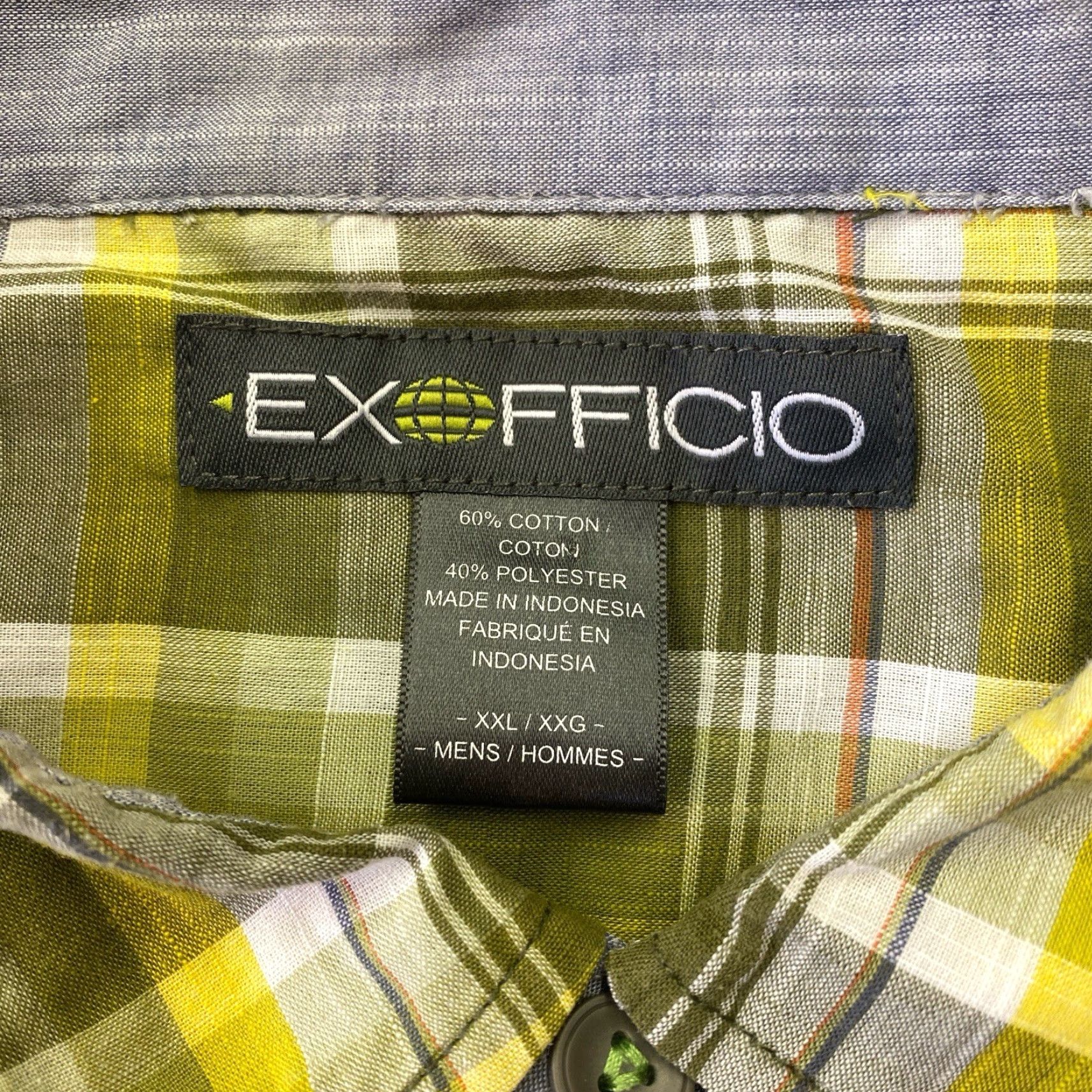 ExOfficio Exofficio Shirt Mens 2XL Green Plaid Button-Down Short Sleeve Vented Hiking FIsh Size US XXL / EU 58 / 5 - 3 Thumbnail