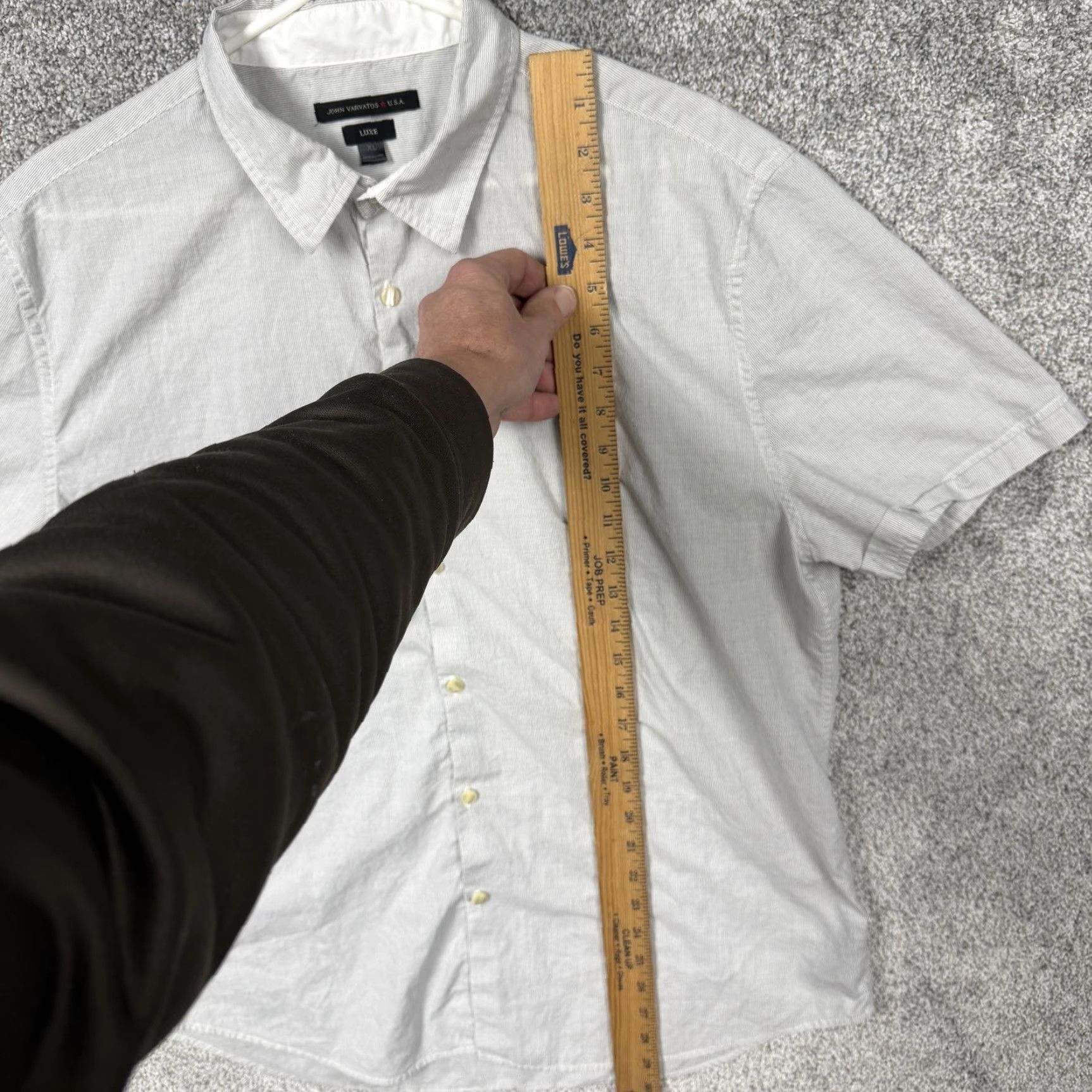 John Varvatos John Varvatos U.S.A. Luxe Button Up Shirt Mens XL Gray Striped Old Money Preppy Size US XL / EU 56 / 4 - 2 Thumbnail