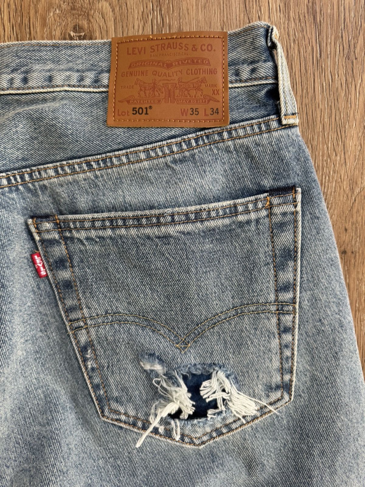 Levi's 501 Original Fit Selvedge Size US 35 - 8 Thumbnail