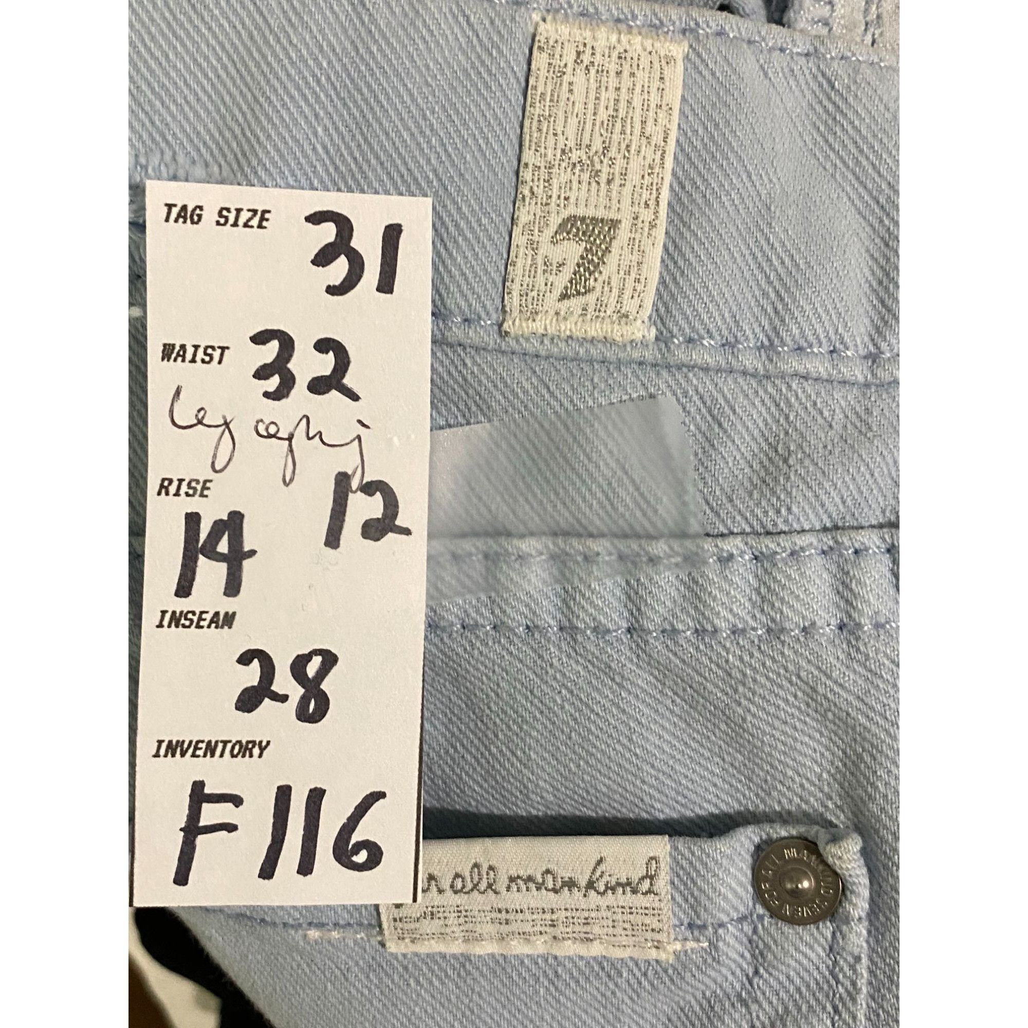 Other Seven for All Mankind Slim Tapered Denim Jeans Blue 32x28 Wo Size 32" / US 10 / IT 46 - 5 Thumbnail