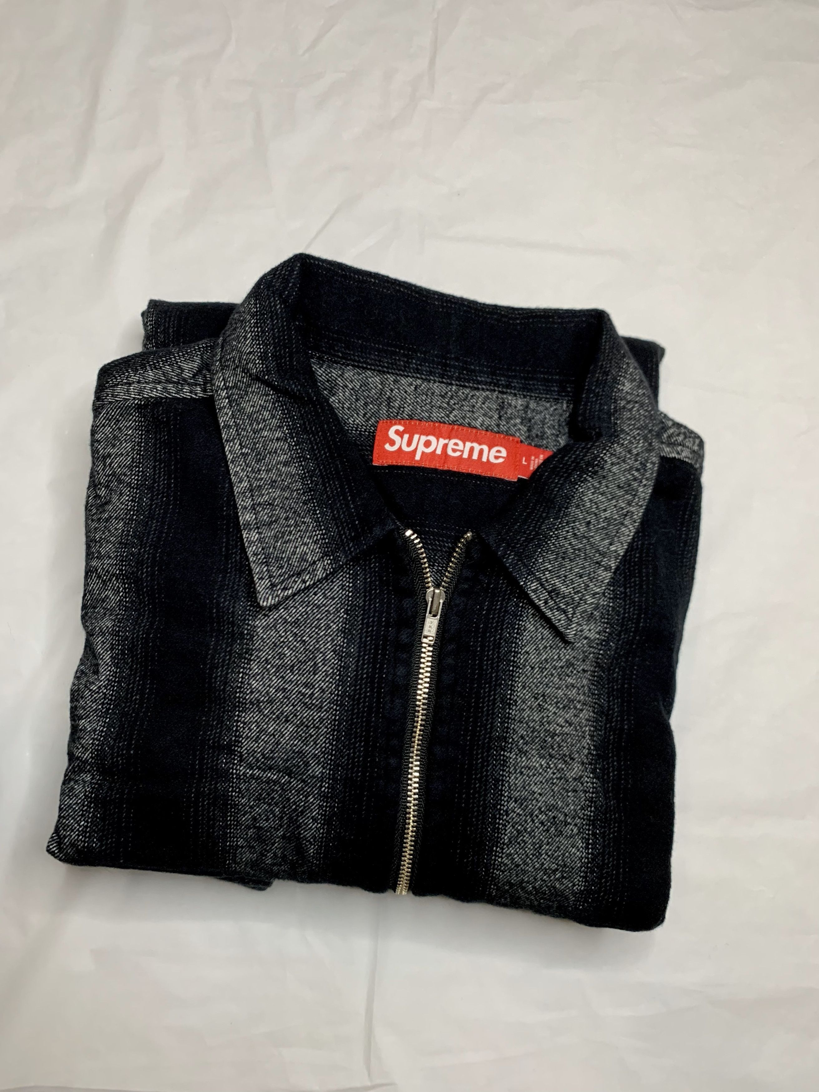Supreme Supreme FW23 Stripe Flannel Zip Up (L) Size US L / EU 52-54 / 3 - 10 Thumbnail