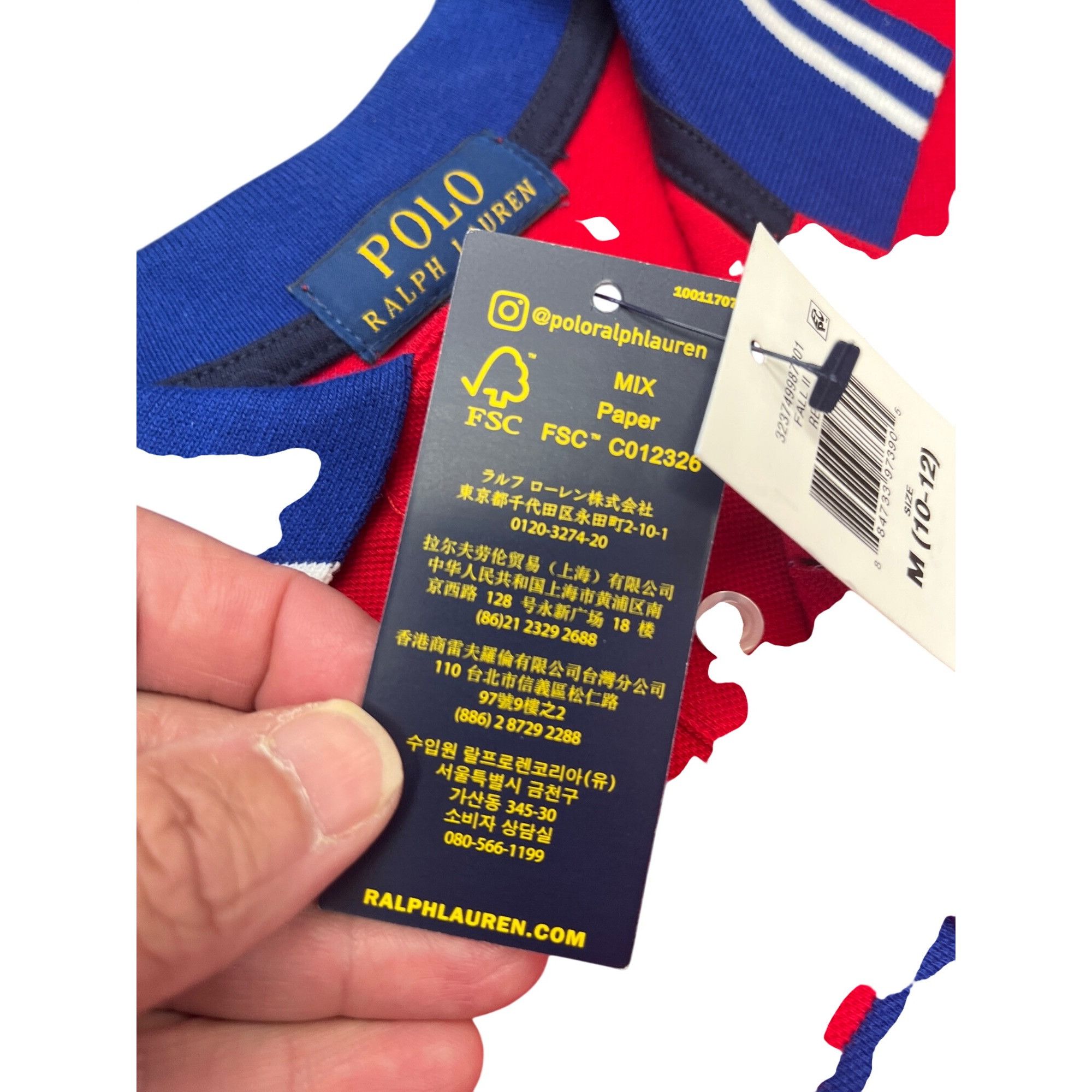 Polo Ralph Lauren Polo Ralph Lauren mens red blue polo shirt sz M SKU 10-038 Size US M / EU 48-50 / 2 - 5 Thumbnail