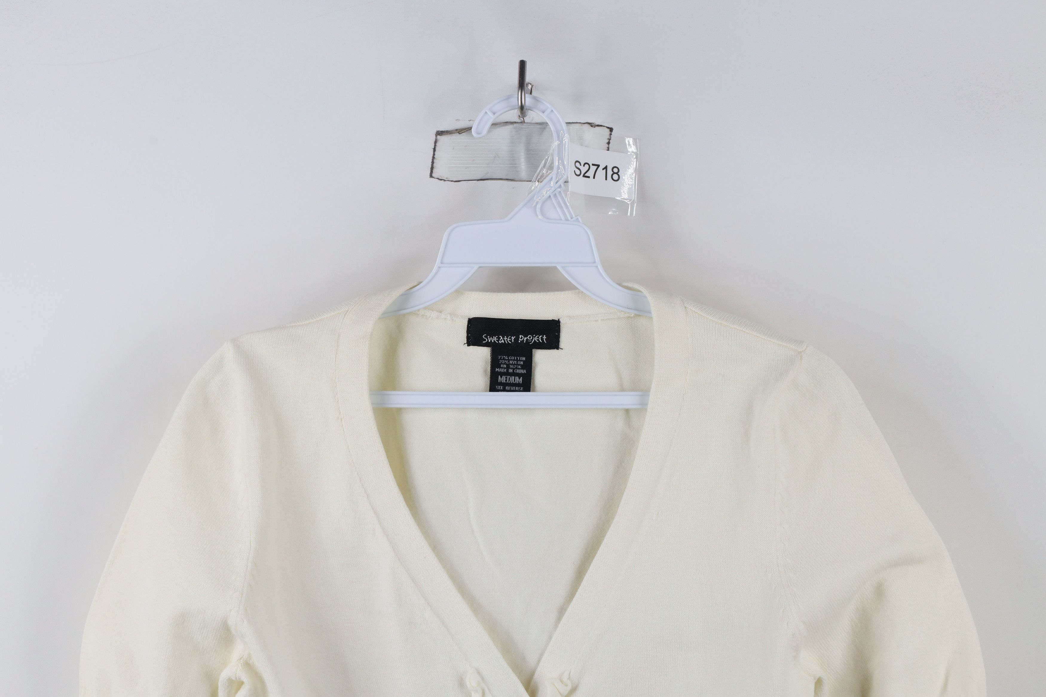 Vintage Vintage 90s Y2K Bella Cropped Ruffled Cardigan Sweater Size M / US 6-8 / IT 42-44 - 2 Thumbnail