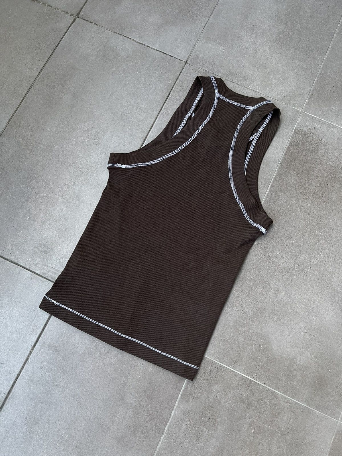 Saul Nash !DS! SS23 Saul Nash Brown Overlock Stitch Tank Top Size US S / EU 44-46 / 1 - 13 Thumbnail