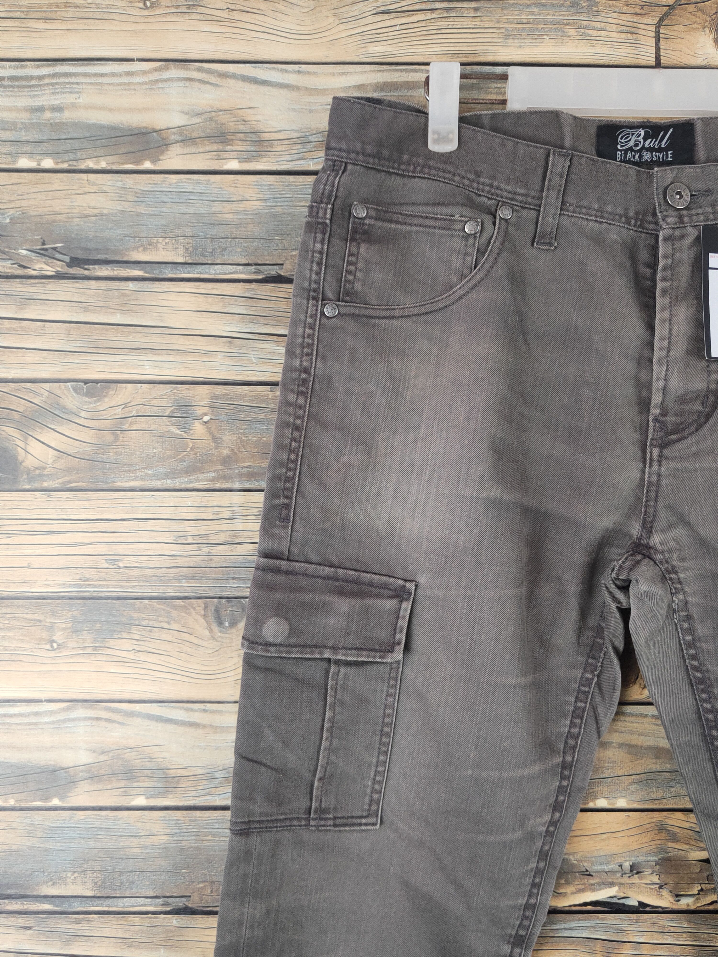Japanese Brand DL Bull Brown Faded Multipocket Cargo Pants #46-099 Size US 34 / EU 50 - 3 Thumbnail