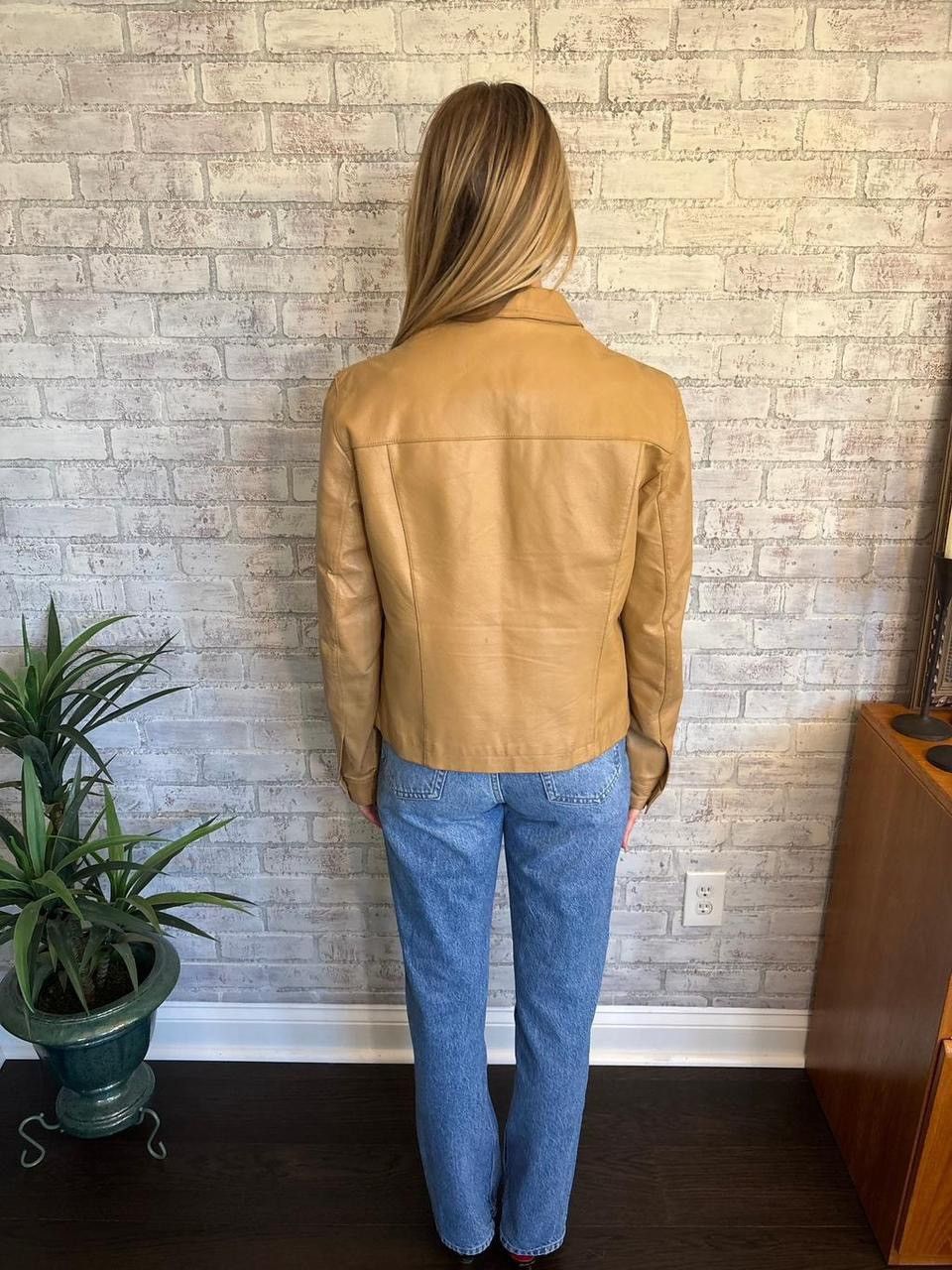Other Vintage Tan Leather Jacket Size L / US 10 / IT 46 - 7 Thumbnail