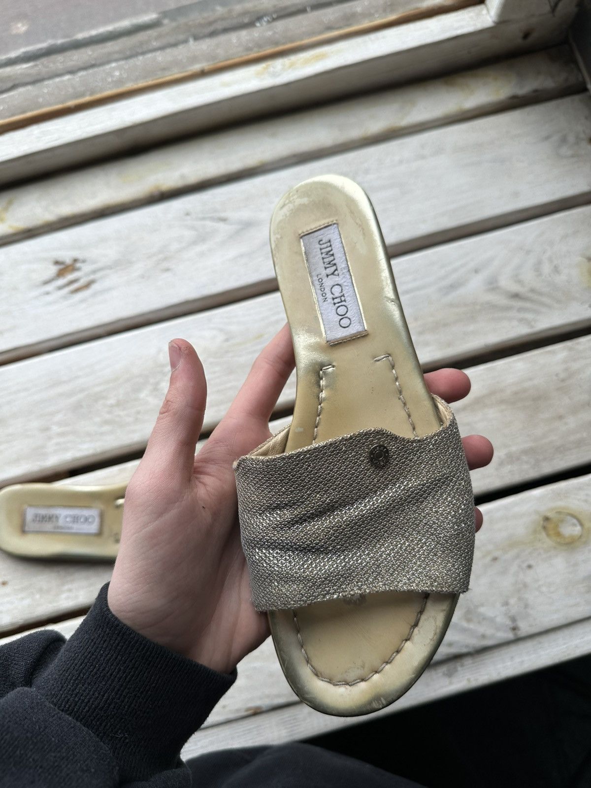 Jimmy Choo × Vintage VNTG🚨 JIMMY CHOO Matelassé Canvas Espadrille Sandals Size US 6 / IT 36 - 7 Thumbnail