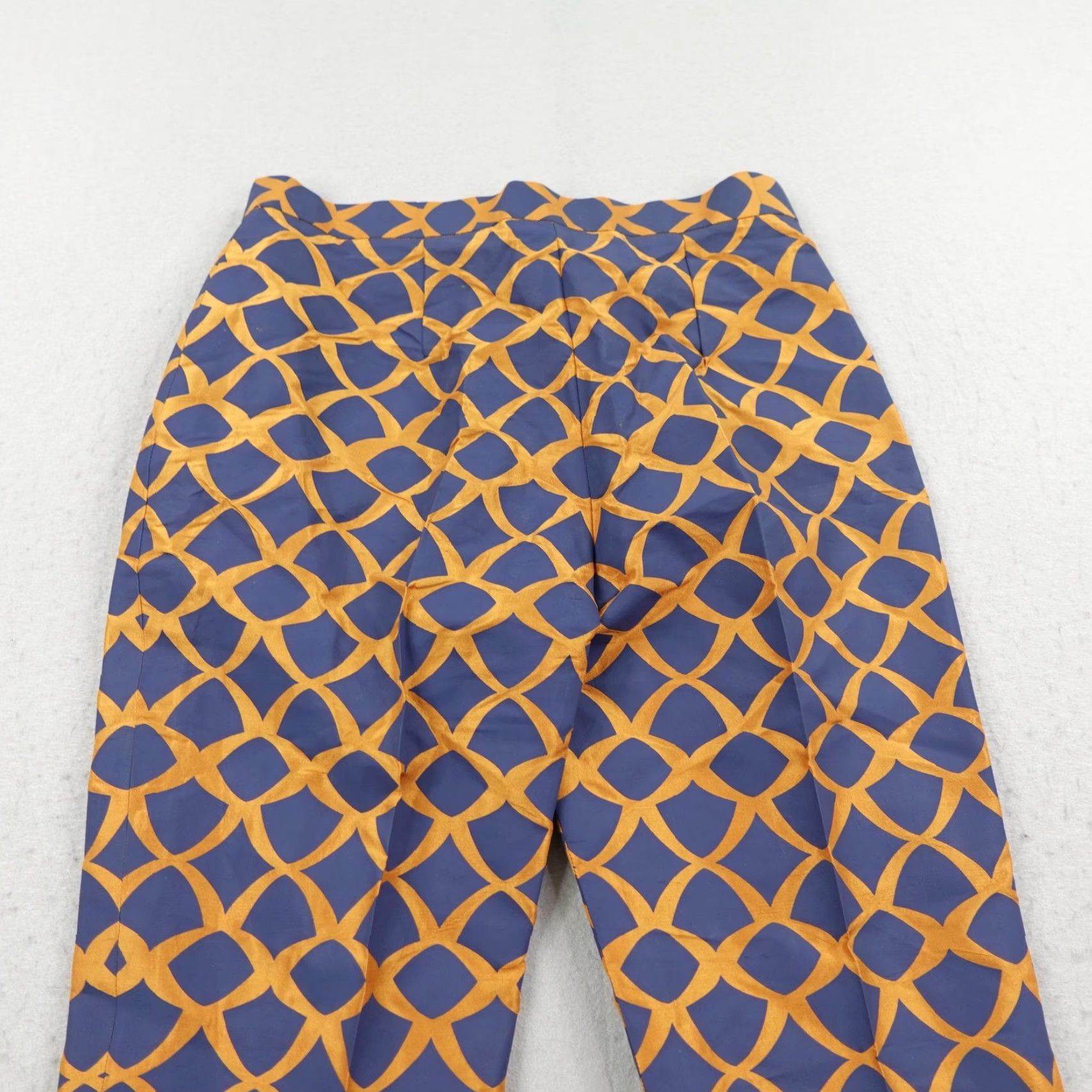 Vintage SANIA MASKATIYA Dress Pants Womens Small Blue Orange Geometric Print Lightweight Slacks NEW Size 28" / US 6 / IT 42 - 7 Thumbnail