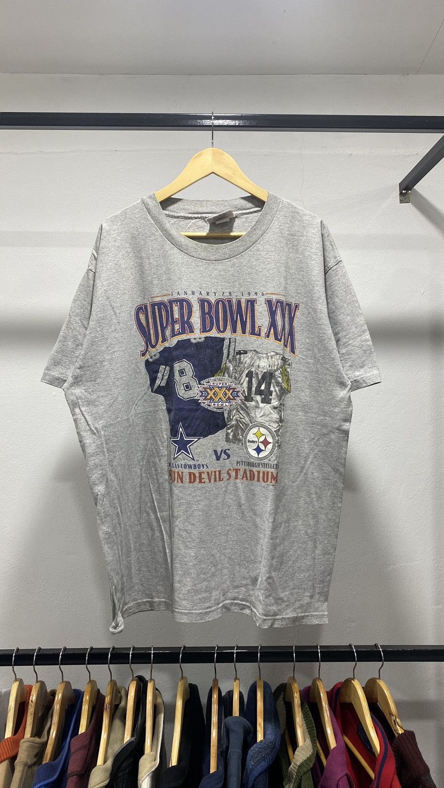NFL × Vintage 💥Rare NFL 1996 Nutmeg Cowboys vs Steelers 90s Size US XL / EU 56 / 4 - 1 Thumbnail