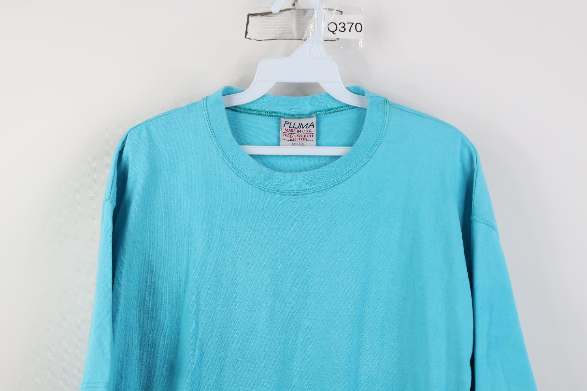 Vintage Vintage 90s Streetwear Heavyweight Cotton T-Shirt Blue USA Size US L / EU 52-54 / 3 - 2 Thumbnail