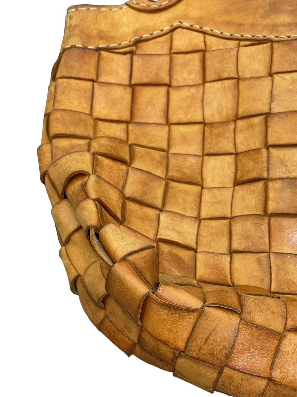 Japanese Brand Full Leather Vtg Robita Japan Intrecciato Weave Tote Bag 1🟩 Size ONE SIZE - 7 Thumbnail