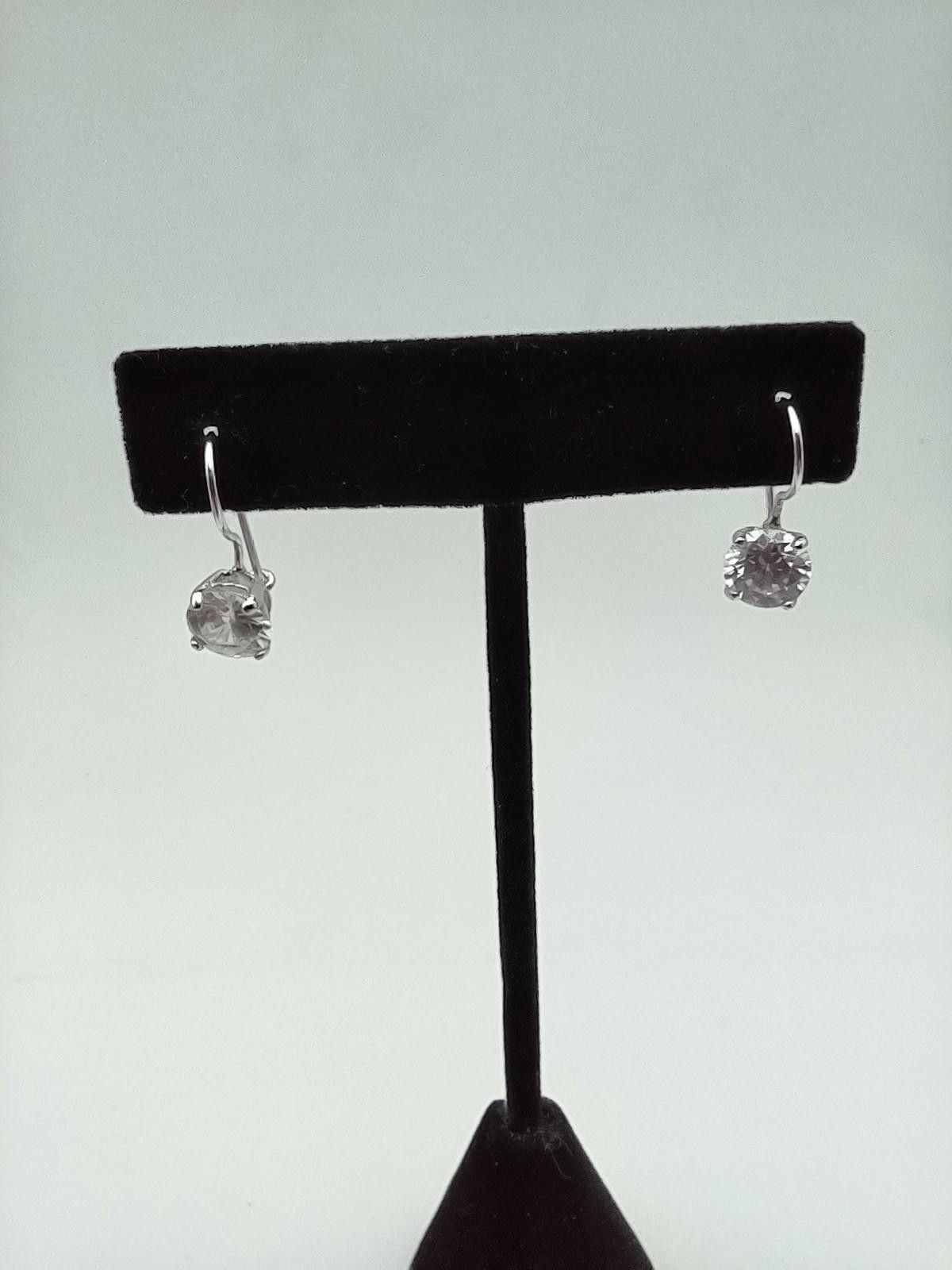 The Unbranded Brand Vintage 925 Sterling Silver Brilliant Cut CZ Drop Earrings Size ONE SIZE - 1 Thumbnail