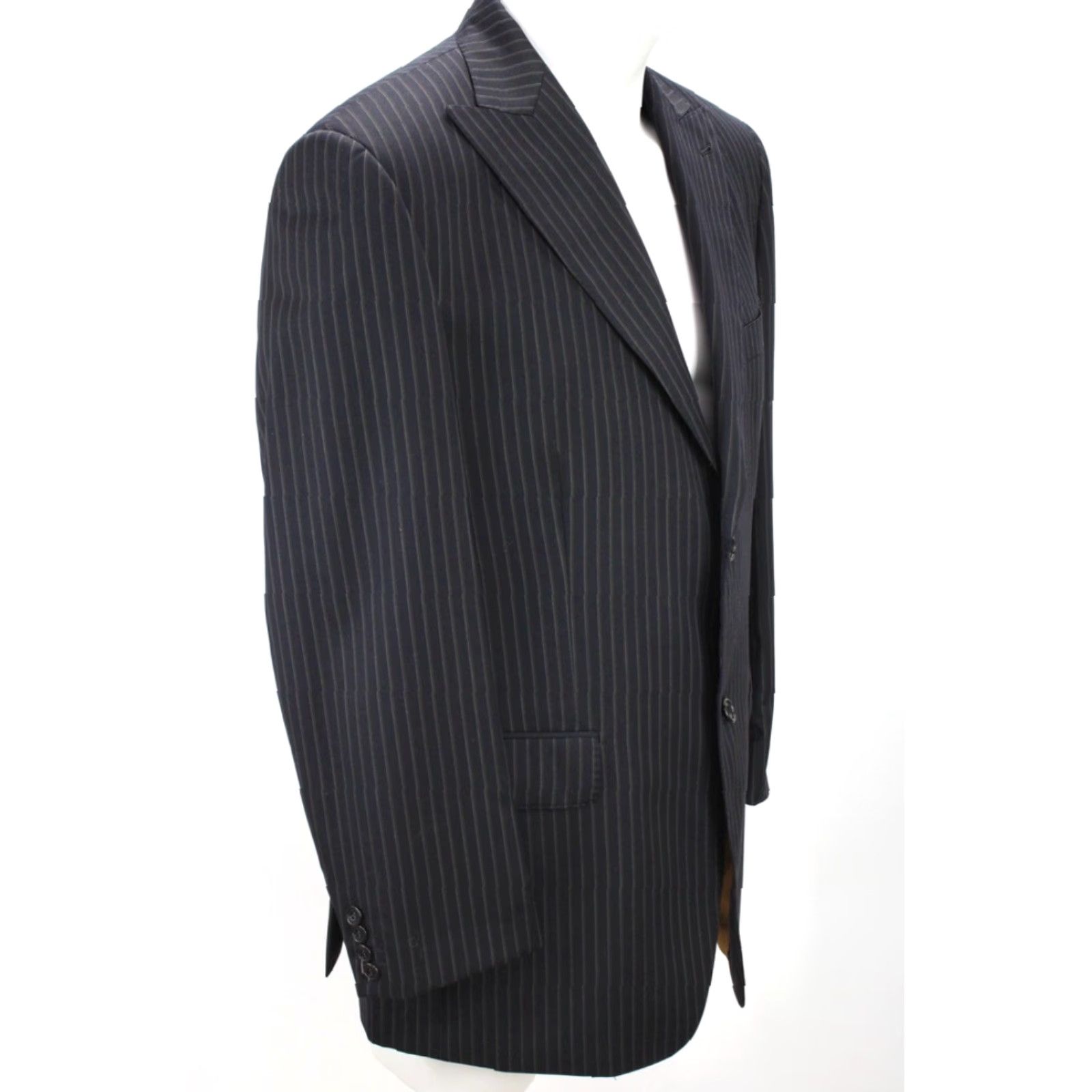 Sean John VINTAGE Sean John Wool Suit Jacket Men's 40R Black Pin Stripe Lined Business Stylish Size 40R - 4 Thumbnail