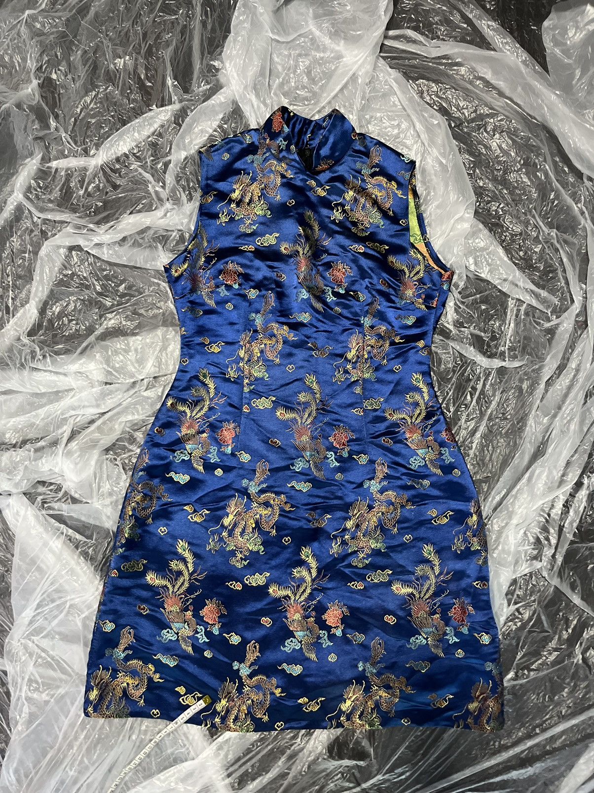 Japanese Brand × Vintage Blue Silk Dragon Dress Size M / US 6-8 / IT 42-44 - 7 Thumbnail