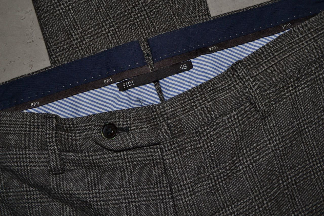 PT Torino PT01 Pantaloni Torino Pants Gray Glen Plaid Slim Fit Size 48 Size US 31 - 8 Thumbnail