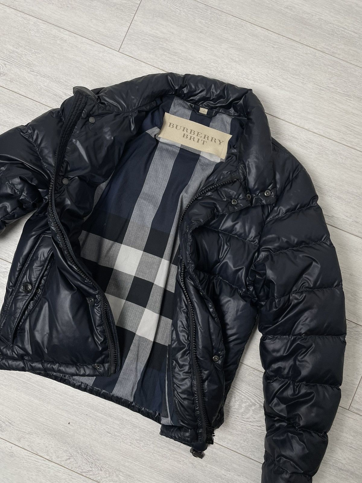 Burberry Burberry Brit Down Navy Blue Nova Check Size XS/S Size US XS / EU 42 / 0 - 2 Thumbnail